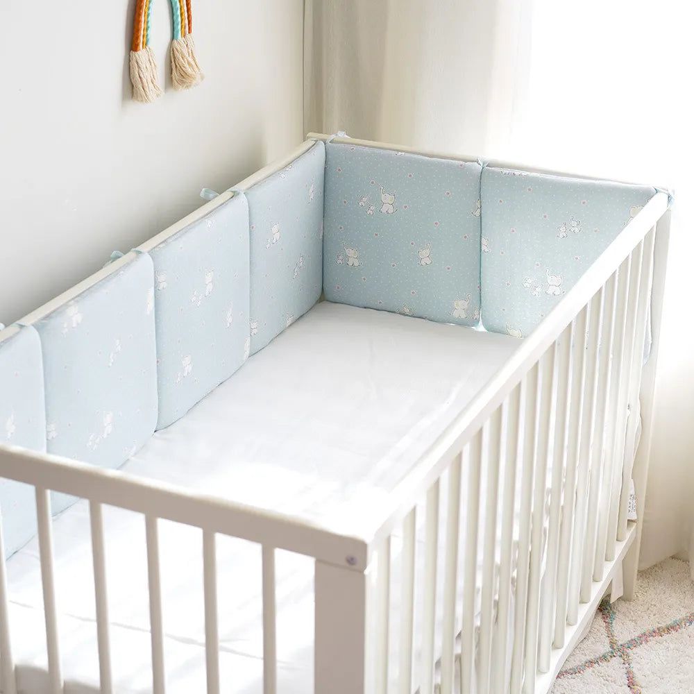 Soft Cotton Cartoon Nursery Bedding Set - 6 Piece Baby Crib Bumper Combo for Boys & Girls | Perfect for Newborns, Toddlers & Nursery Decor