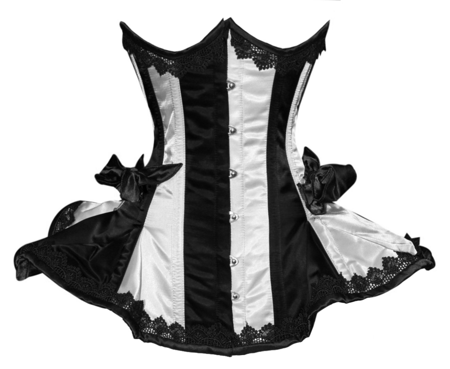 Luvsecretlingerie Heavy Duty 22 Double Steel Boned Waist Training Corset - Satin Underbust Shaper with Frills Style #8408 for Body Shaping, Cosplay & Burlesque Outfits