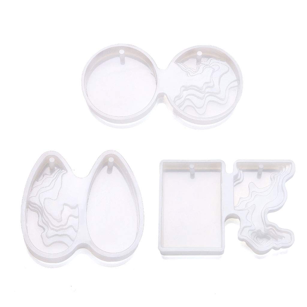 HELYZQ Ocean Island Pendant Silicone Molds for Jewelry Making - DIY Epoxy Resin Craft Molds for Necklace, Keychain & Home Decor (Set of 6)