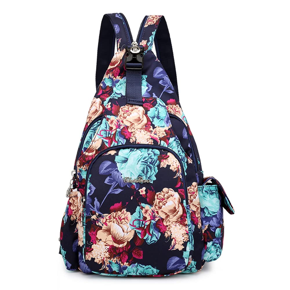 Women's Waterproof Nylon Summer Backpack - Lightweight Chest Shoulder Bag for Travel, Sports & Mom Life (Medium Turquoise) | Perfect for Hiking, Commuting & Daily Use