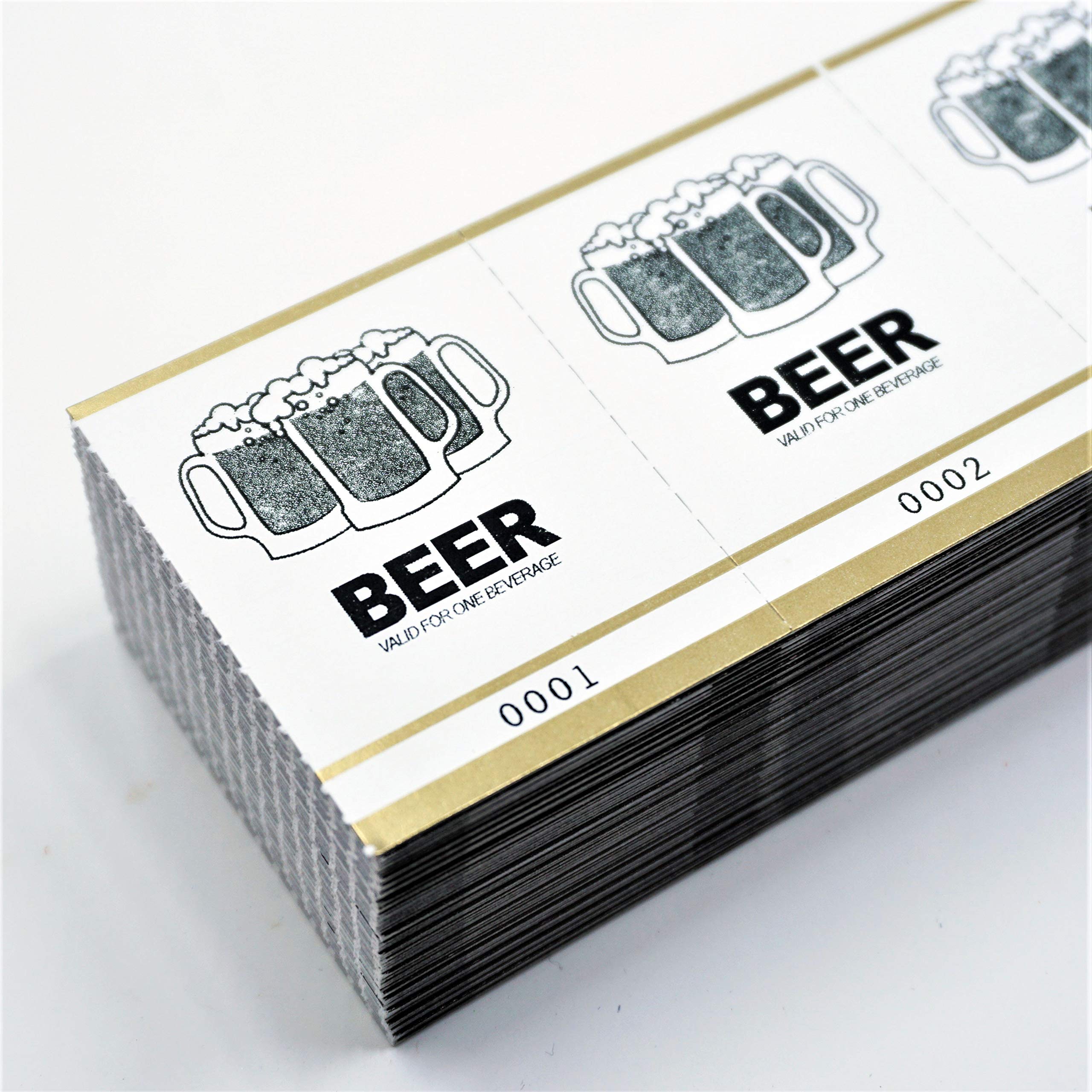 Custom Gold Drink Tickets for Bars & Events - 5000 Pack Premium Beverage Coupons by MyZone Printing - Fast & Affordable Bar Supplies for Nightclubs, Weddings, Fundraisers & Corporate Parties