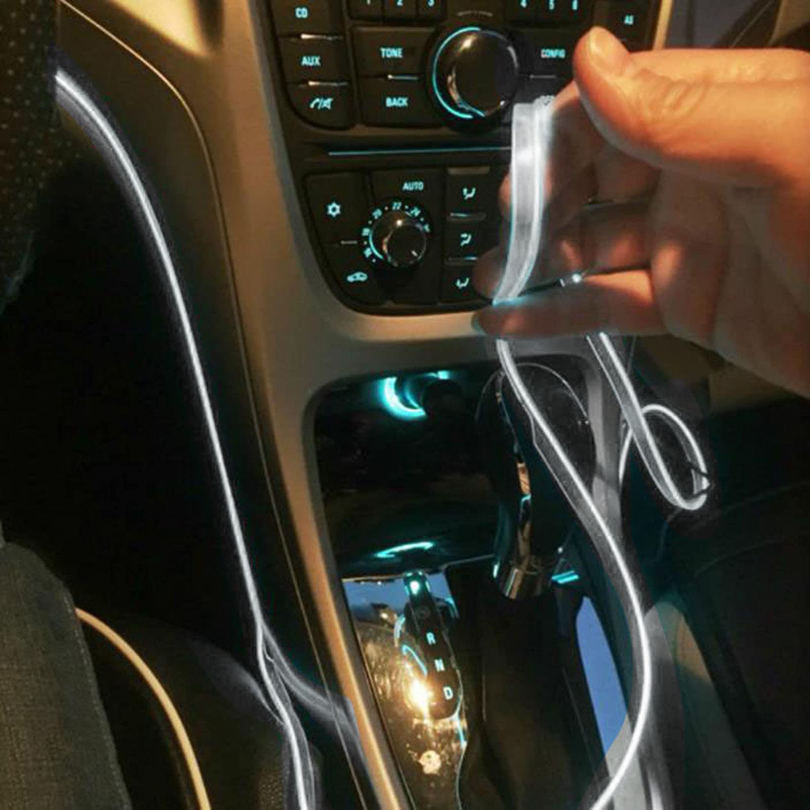 UOCUFY LED Strip Lights for Car Interior - 1M White Car Atmosphere Lighting, Decorative LED Guide Light - Perfect for Car Customization, Night Driving & Interior Decoration