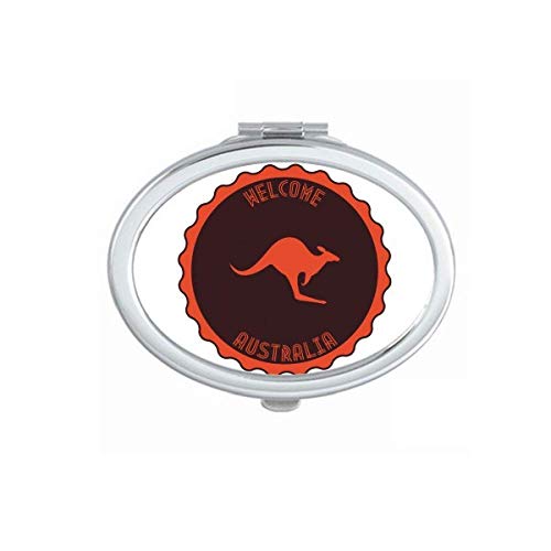 DIYthinker Australia Kangaroo Emblem Outline Mirror - Portable Folding Double-Sided Makeup Mirror with Stand | Perfect for Travel, Home Vanity & Professional Makeup Artists