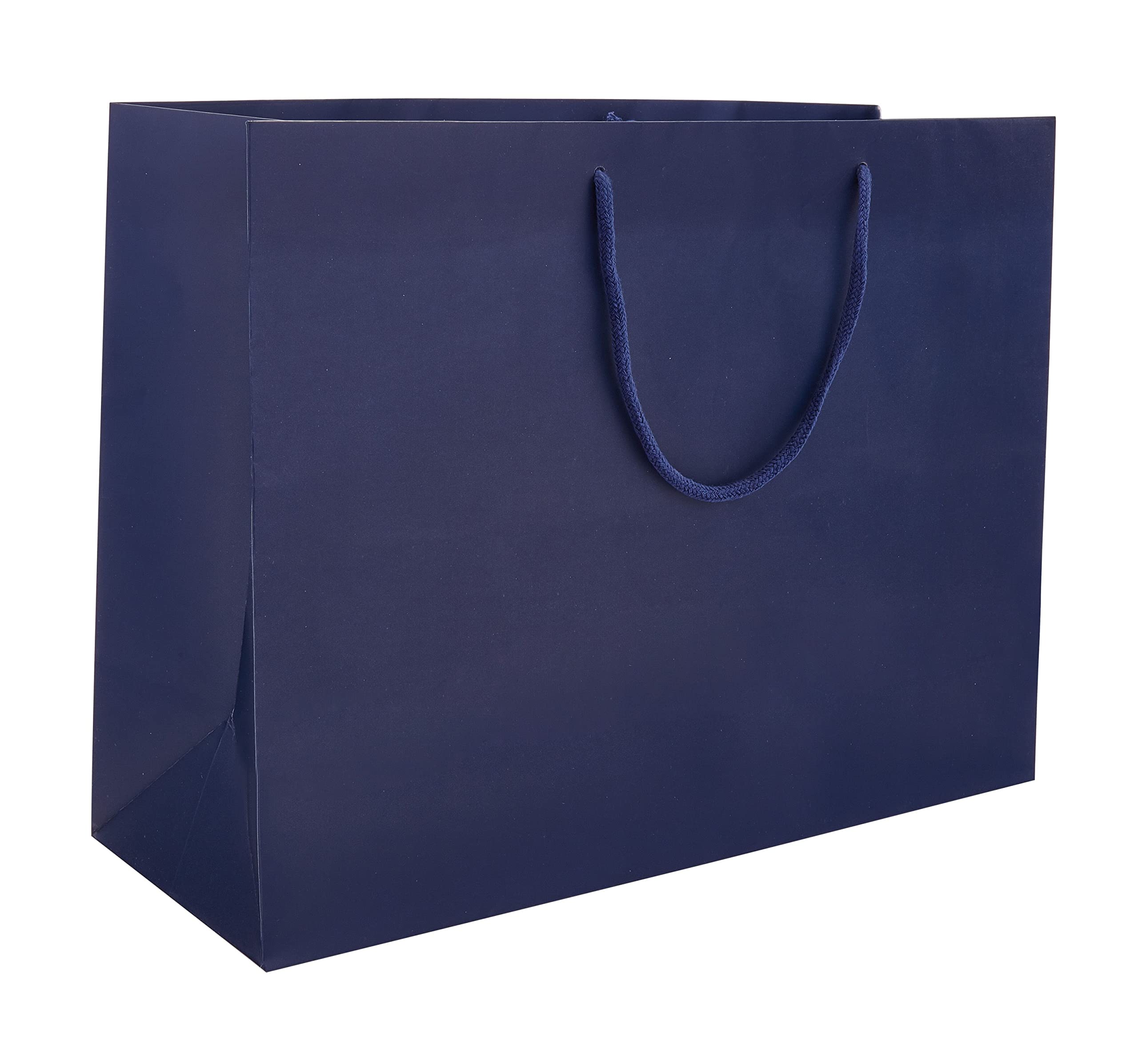 Navy Blue Matte Reusable Paper Euro Tote Bags - 16