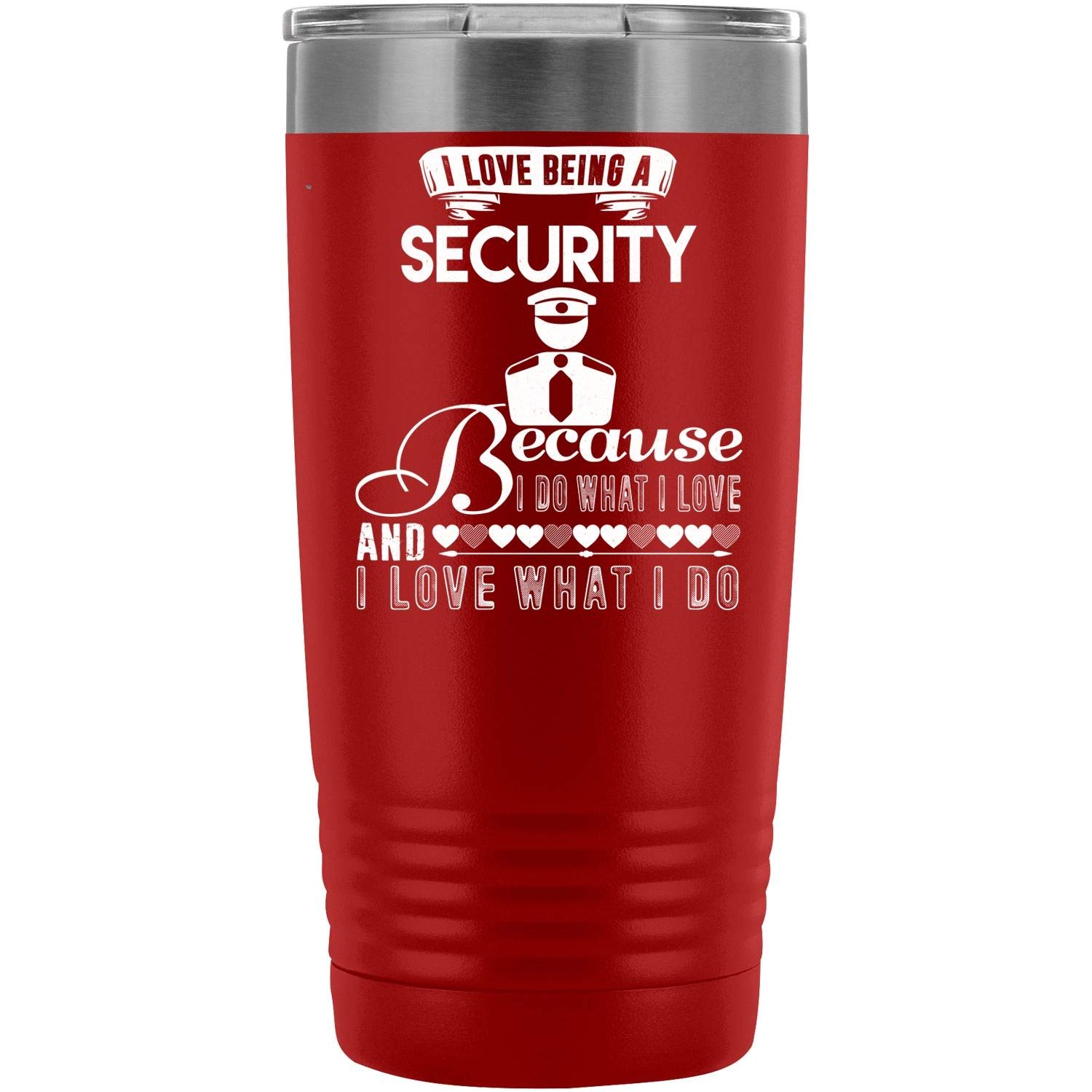 Security 20oz Tumbler Travel Mug - Double Wall Vacuum Insulated Coffee Cup with Straw & Lid, Leakproof Stainless Steel Thermal Cup (Red) - Perfect for Office, Gym, Travel & Outdoor Activities