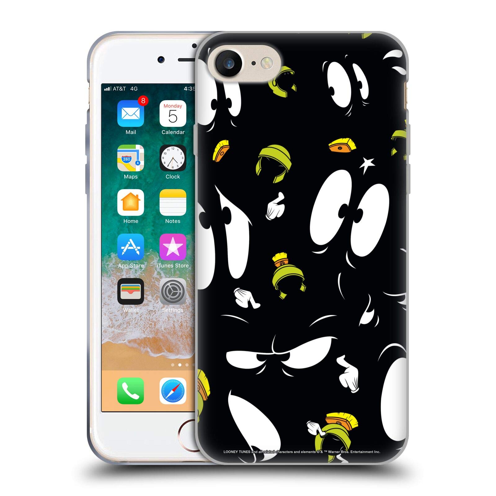 Head Case Designs Officially Licensed Looney Tunes Marvin The Martian Soft Gel Phone Case for Apple iPhone 7/8/SE 2020 & 2022 - Durable Protection & Fun Style for Everyday Use