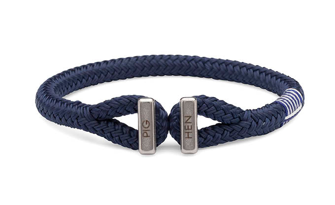 PIG & HEN Icy Ike Rope Bracelet for Men - Navy Blue Adjustable Nautical Style Wristband - Perfect for Outdoor Adventures, Beach Trips, and Casual Wear