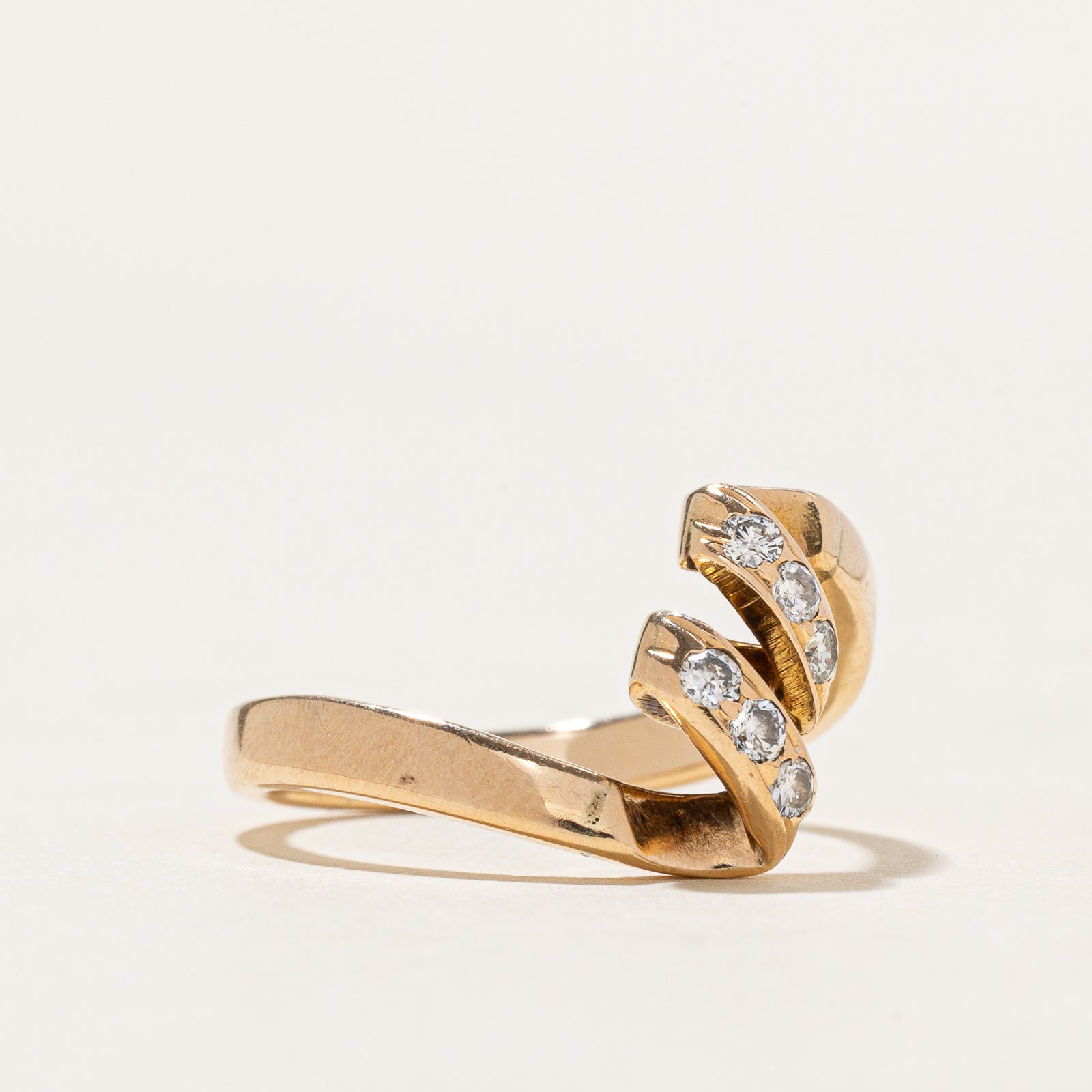 0.15ctw Flush Set Diamond Twisted Ring - Size 5.75 | Elegant Wedding Band, Anniversary Gift for Her | Perfect for Engagement, Promise Rings & Special Occasions