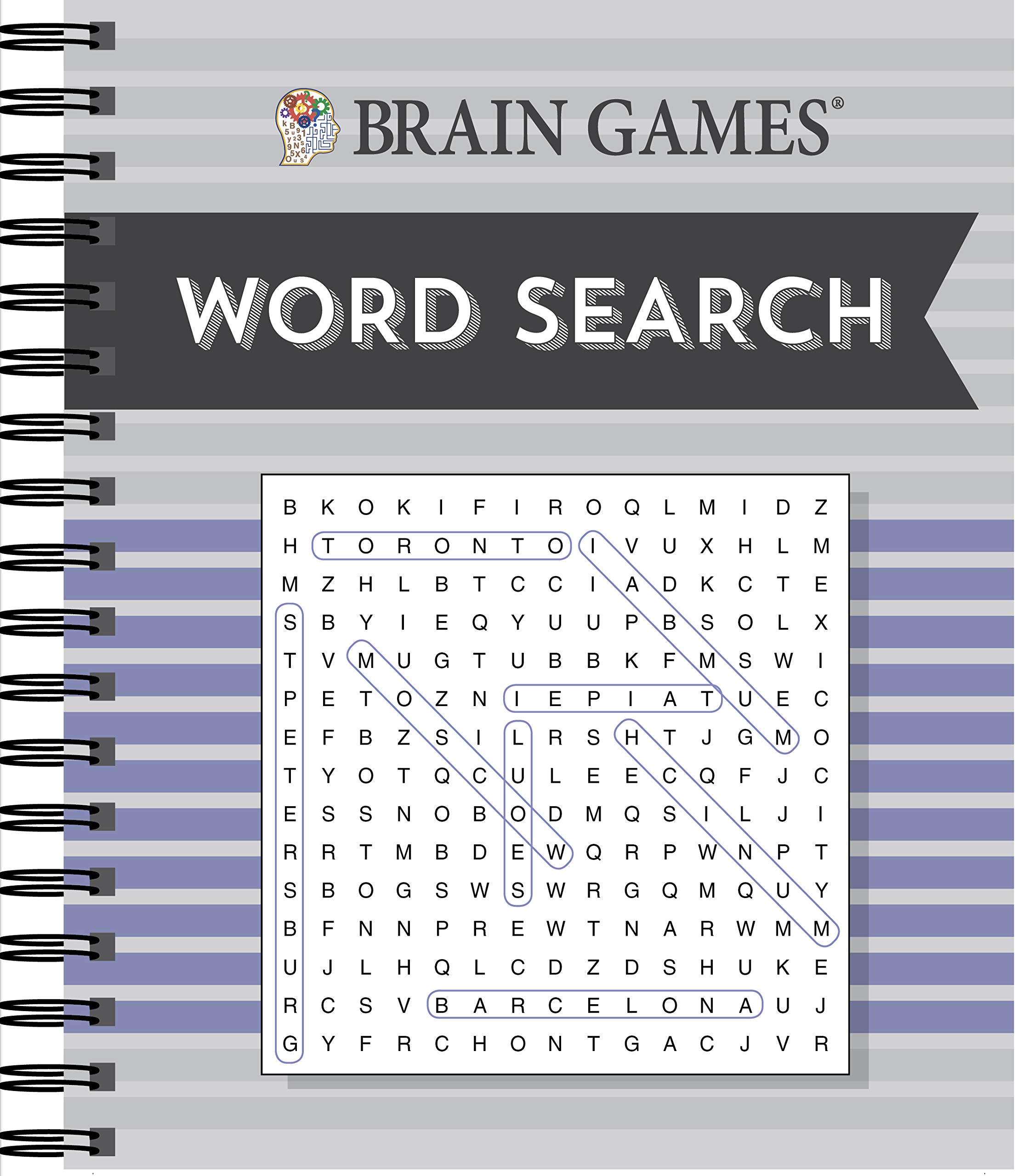 Brain Games - Word Search Puzzle Book for Adults (Purple) | Fun Vocabulary Builder & Stress Relief Activity | Perfect for Travel, Commuting & Relaxation at Home