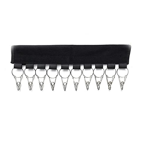 Portable Foldable Fabric Storage Hanger Organizer - Adjustable Closet & Travel Hat Rack with Clips (Black) | Space-Saving Closet Organizer for Hats, Scarves & Accessories