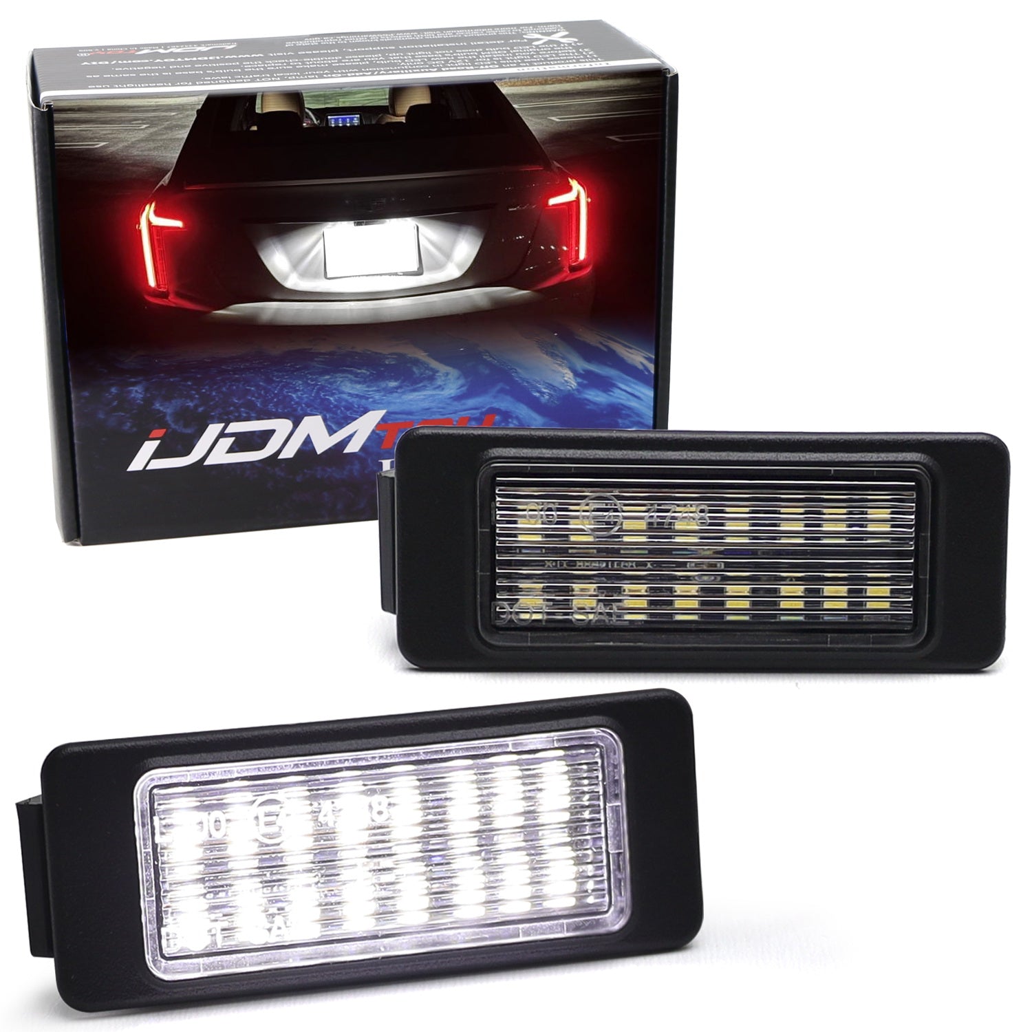 18 SMD White Full LED License Plate Light Kit for Cadillac 2017-2022 XT5, 2019-2020 CT6 - Bright Replacement Bulbs for Enhanced Night Visibility & Stylish Look