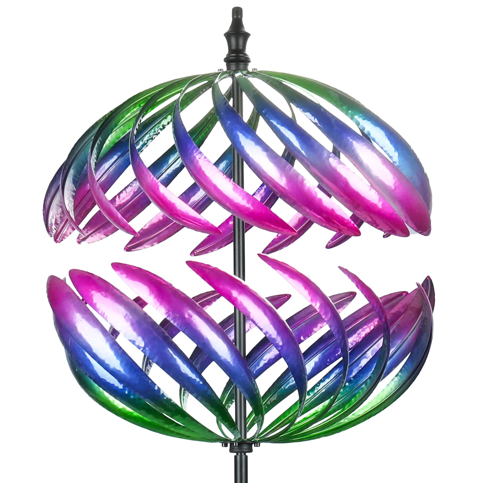 360° MUMTOP Double Steel Metal Wind Spinner - Outdoor Wind Sculpture Ball for Patio, Lawn & Garden Decor | Perfect for Backyard, Porch & Landscape Decoration
