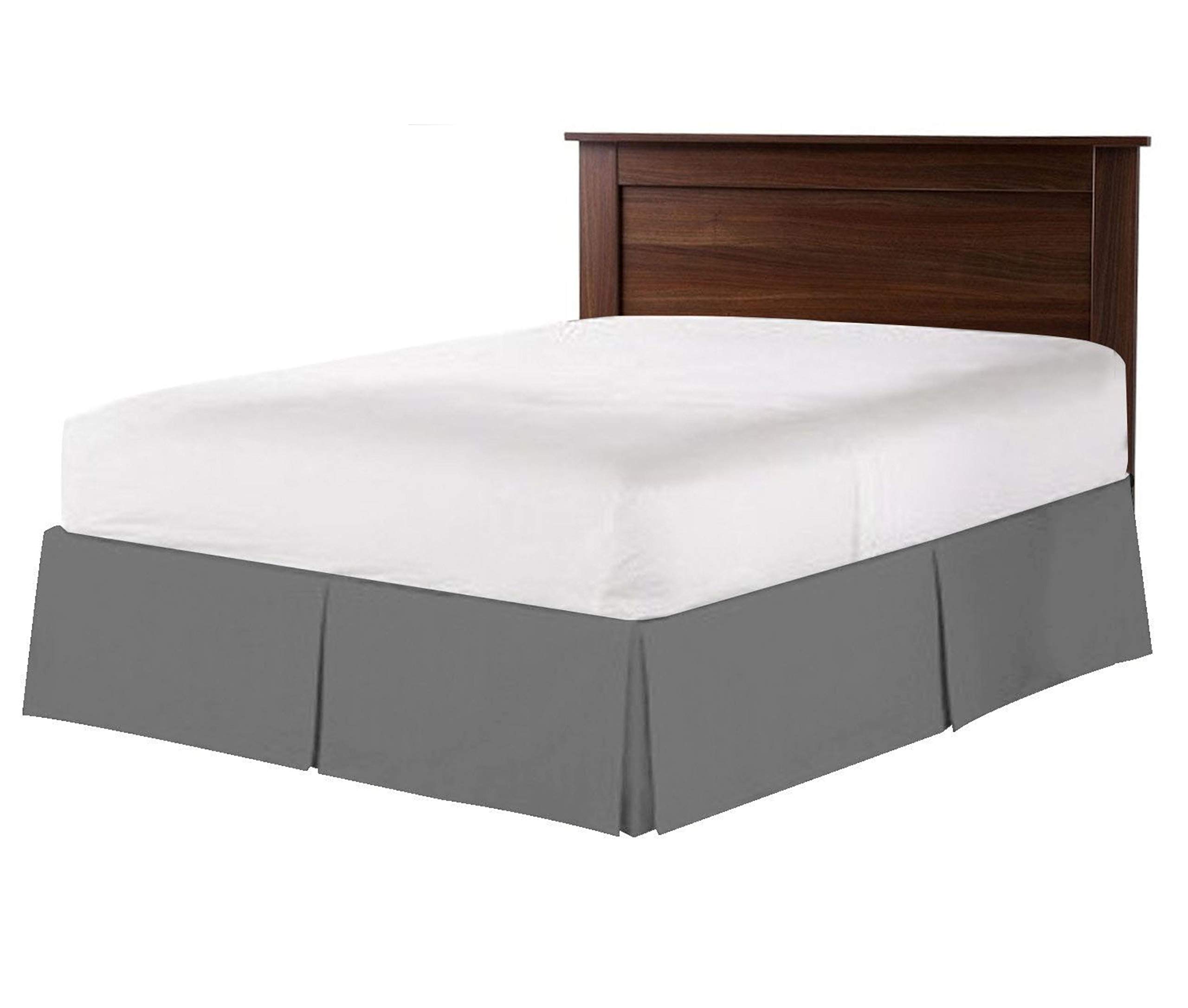Premium 100% Egyptian Cotton 800 TC Box Pleated Bedskirt - Queen XL Size Split Corner Dust Ruffle with 30
