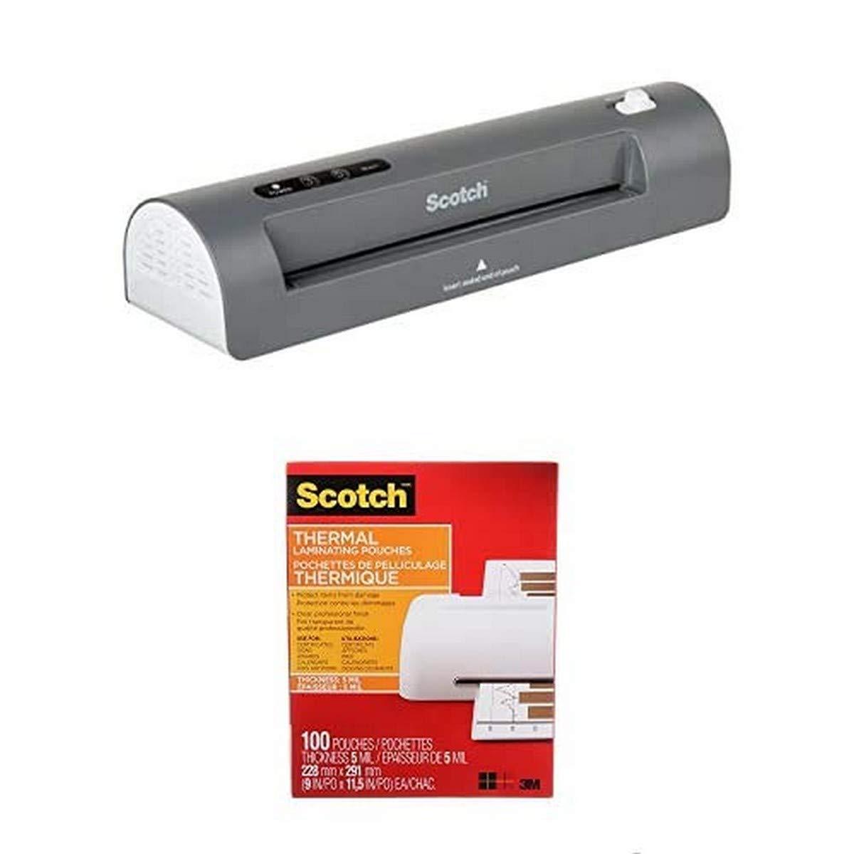 Scotch Thermal Laminator Machine TL901X - 2 Roller System for Professional Finish, 100 Pack 5mil Laminating Pouches Included - Perfect for Home Office, School Projects, Photo Preservation & Document Protection