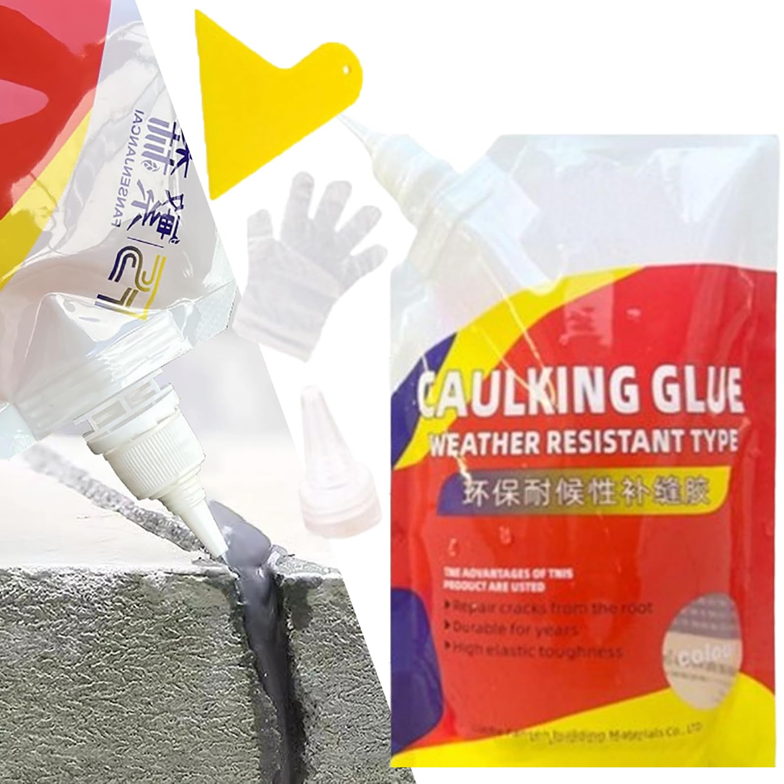 2024 Premium Concrete Crack Repair Sealant - Weatherproof & Waterproof Caulking Glue for Slabs, Driveways & Foundations (500ml/1pc) - Ideal for Home Repairs, Construction Projects & Outdoor Maintenance