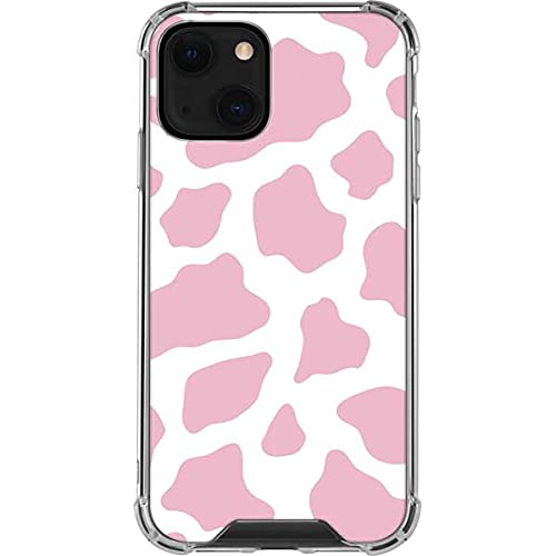 Skinit Clear iPhone 13 Case with Pink Cow Print - Slim Protective Cover for iPhone 13 (2021 Model) | Perfect for Everyday Use, Office & School Accessories