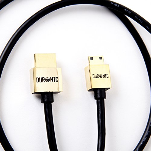Duronic 4K Ultra High Speed HDMI to Mini HDMI Cable (2M) - 2160p, 24K Gold Plated Connectors, Black - Compatible with DSLR Cameras, Camcorders, MP4 Players & Tablets | Perfect for Home Theater, Gaming & Professional Video Editing