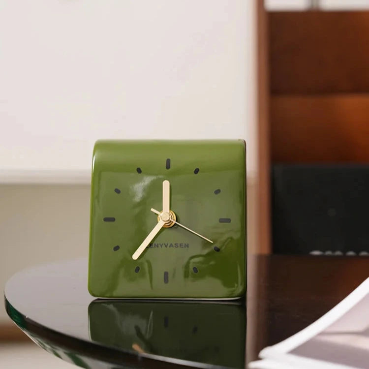 Milo Ceramic Desk Clock - Elegant Modern Office Decor, Home & Office Use, Perfect Gift for Professionals & Students