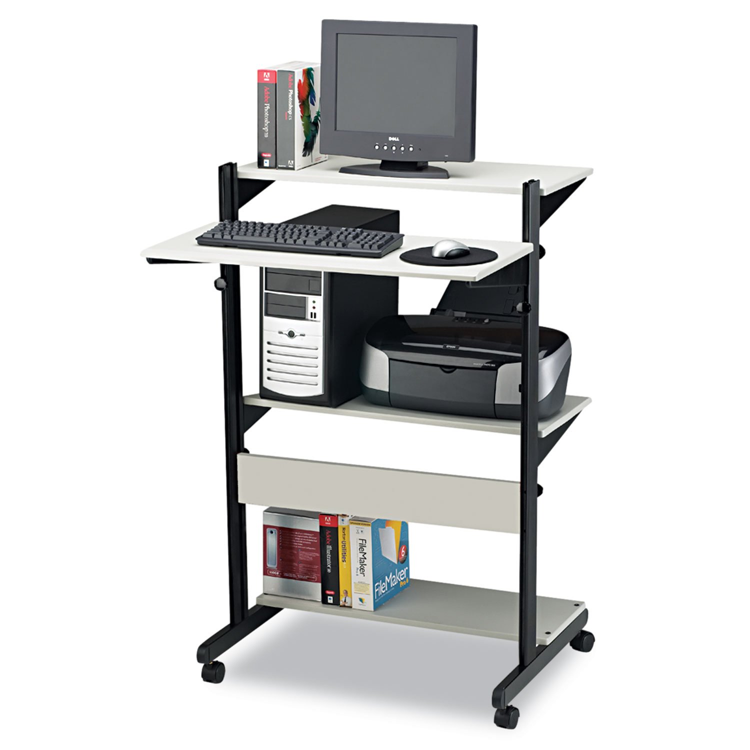 Mayline Small Home Office Soho Adjustable Computer Desk - Ergonomic Height Adjustable Workstation for Laptop & PC - Perfect for Small Spaces, Home Office & Remote Work
