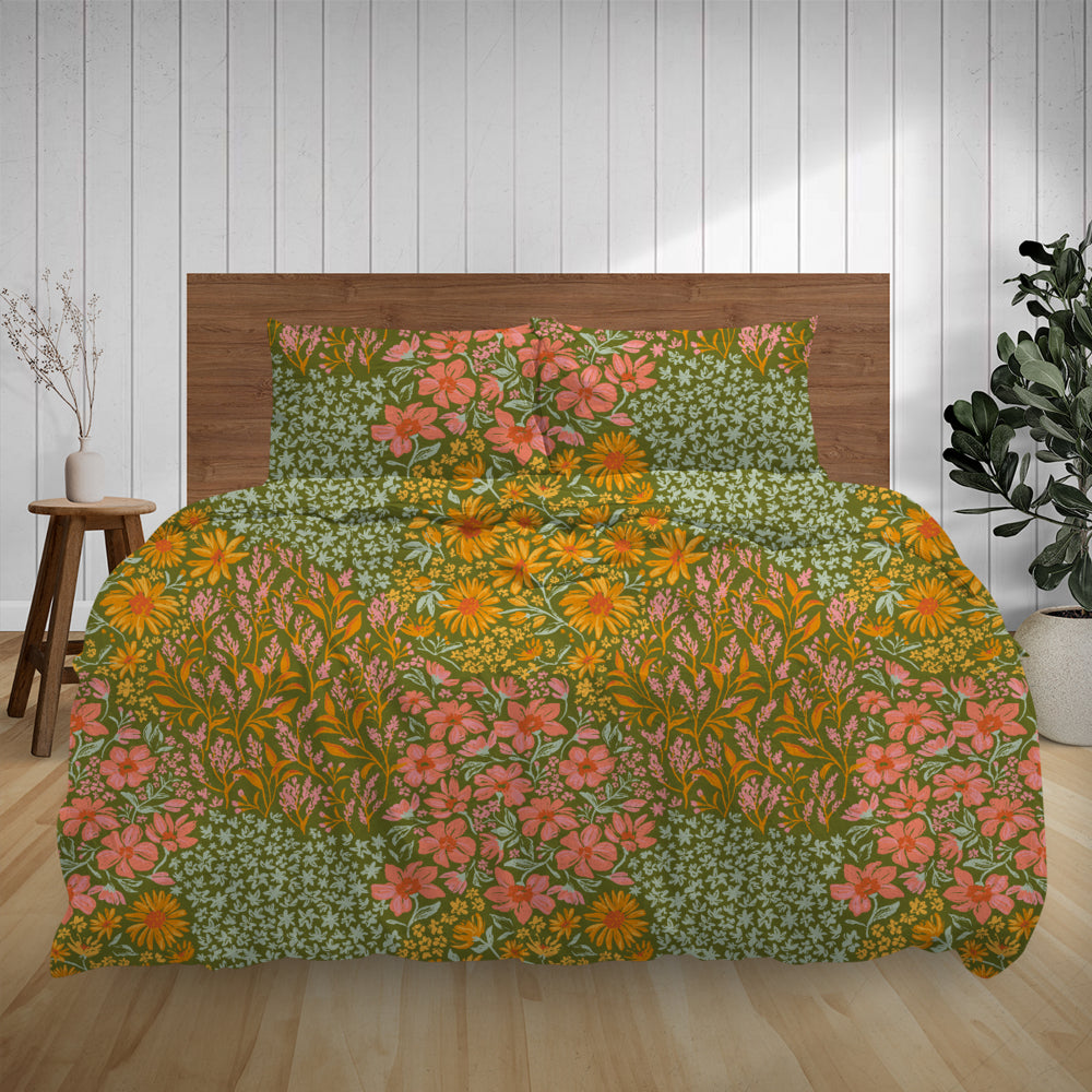 Printed Flannelette Sheet Set Queen Size - Soft Sketchbook Design Bedding for Cozy Nights - Perfect for Winter, Guest Rooms & Dorm Decor