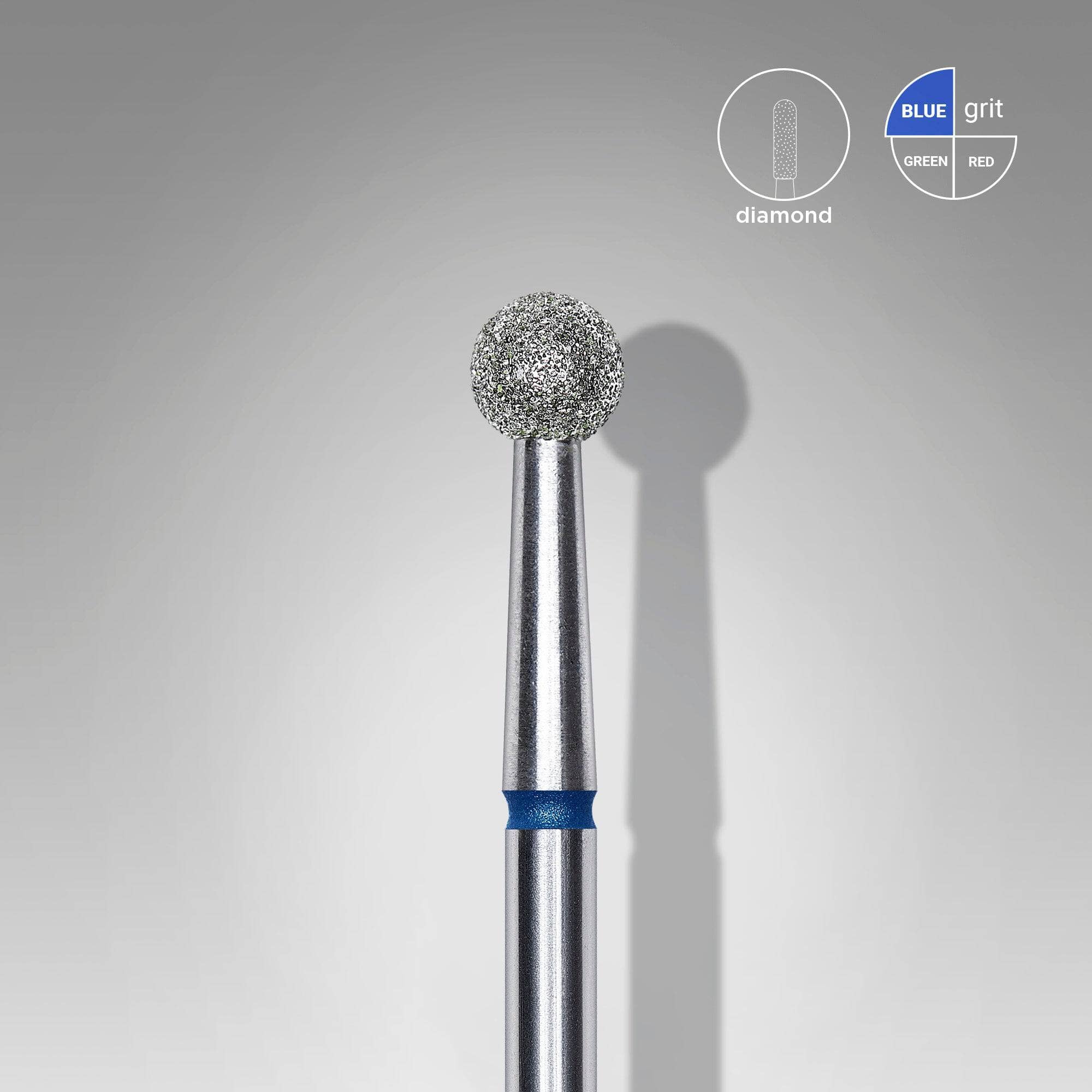 Staleks 4mm Diamond Ball Nail Drill Bit - Blue for Professional Manicure & Pedicure | Perfect for Nail Salons & Home Use