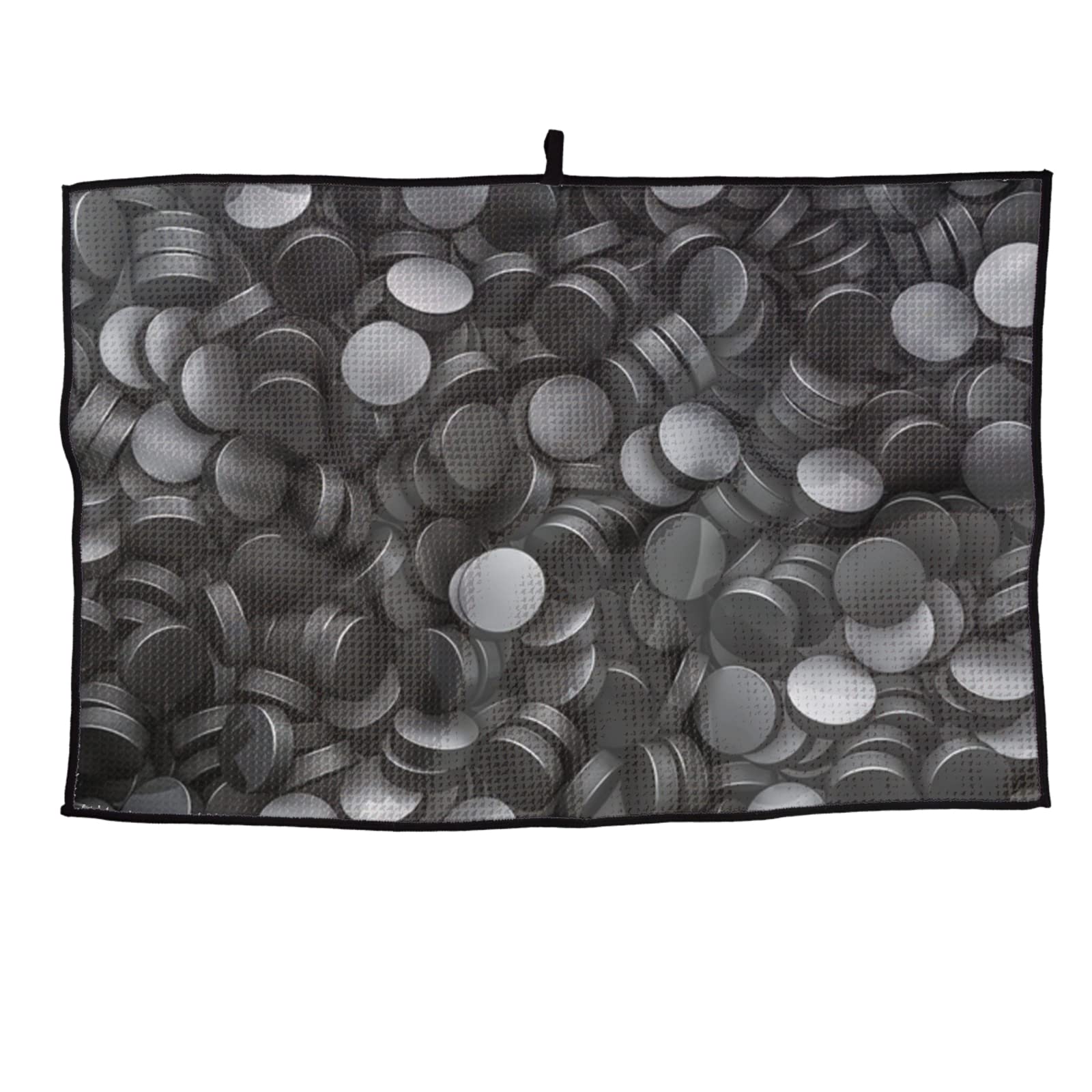 Premium Hockey Pucks Art Golf Towel - Quick Dry Microfiber Club Cleaning Towel for Sports, Gym & Golf Accessories - Perfect for Golf Bags, Locker Rooms & Athletic Training