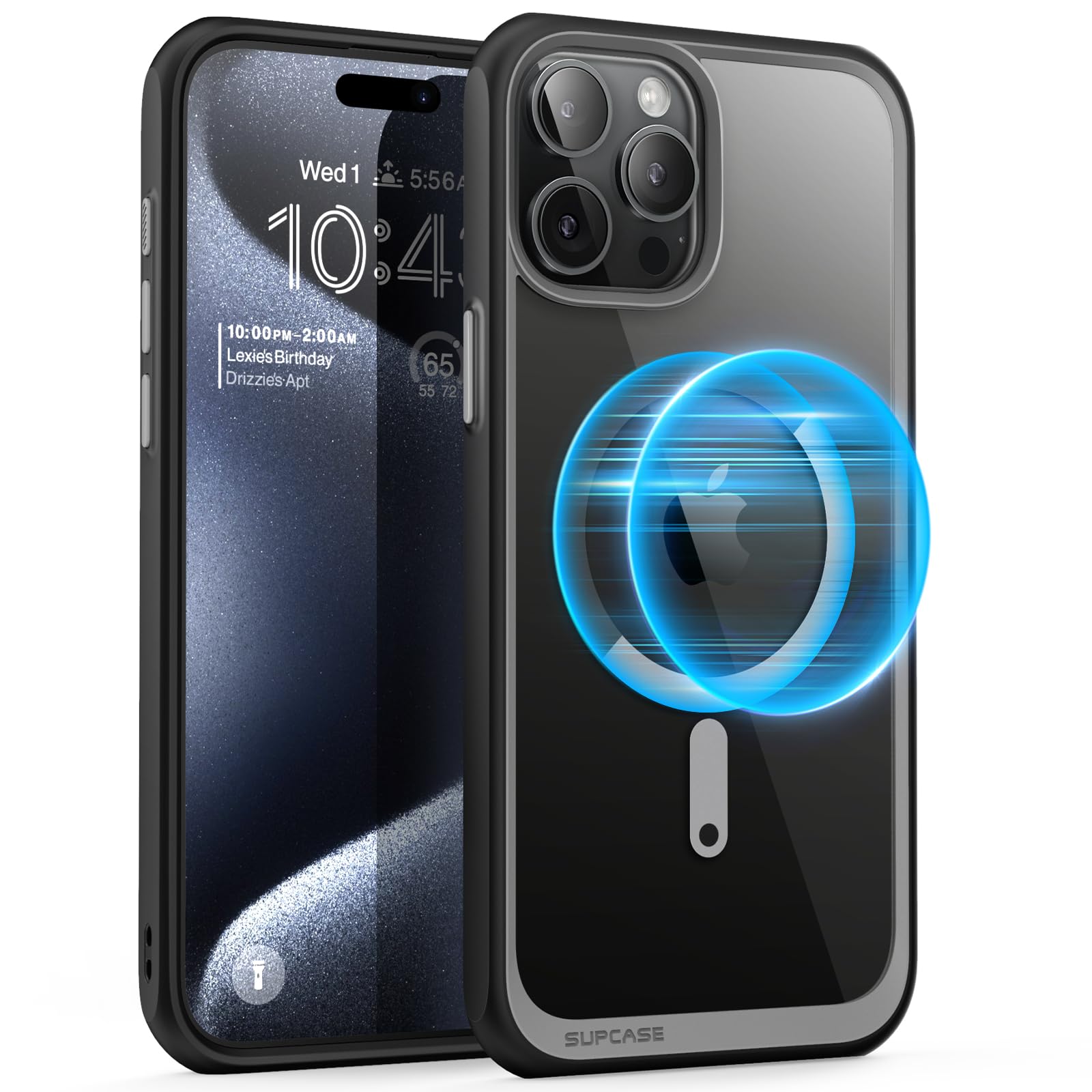 SUPCASE Unicorn Beetle Mag Series Case for iPhone 15 Pro 6.1 inch (2023) - Premium Hybrid Protective Clear Case with MagSafe Compatibility (Black) - Perfect for Everyday Use, Work & Outdoor Activities