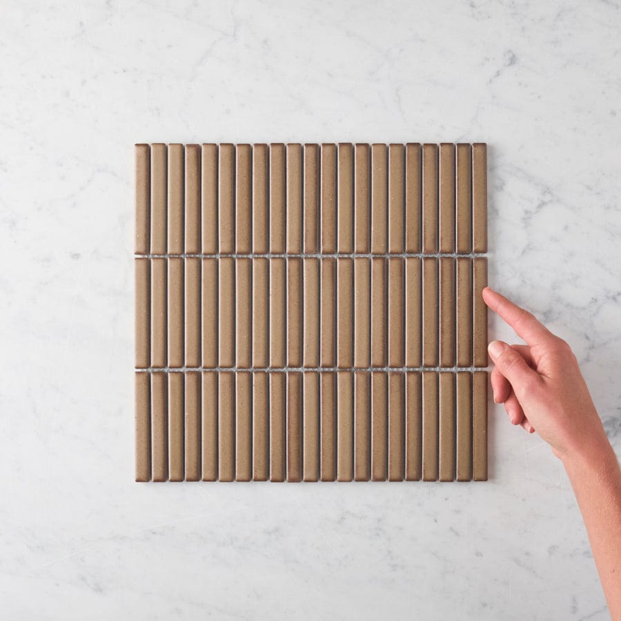 Coogee Antique Brown Matte Kit Kat Mosaic Tile - Premium Ceramic Wall & Floor Tiles for Kitchen Backsplash, Bathroom, and Shower Renovation