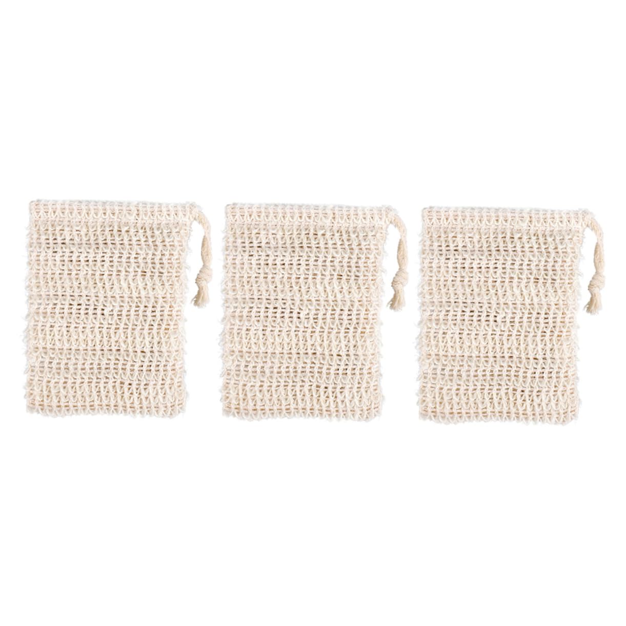 Exfoliating Soap Pocket 3-Pack - Soap Saver & Lather Maker with Drawstring for Shower & Bath - Eco-Friendly Bathing Accessories for Gentle Skin Exfoliation