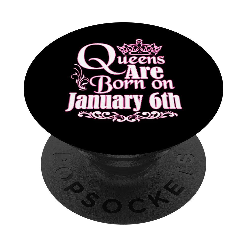 January 6th Capricorn Aquarius Birthday PopSockets PopGrip - Swappable Grip for Phones & Tablets, Perfect for Queens, Daily Use & Travel