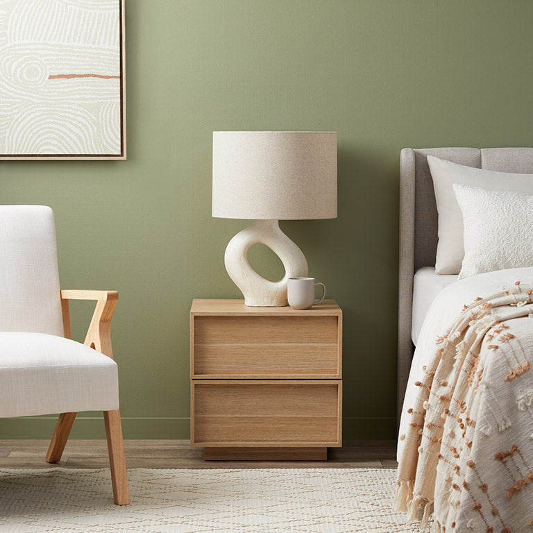 Modern Osaka Bedside Table - Natural Wood Nightstand with Drawer for Bedroom, Living Room & Office - Stylish and Functional Storage Solution