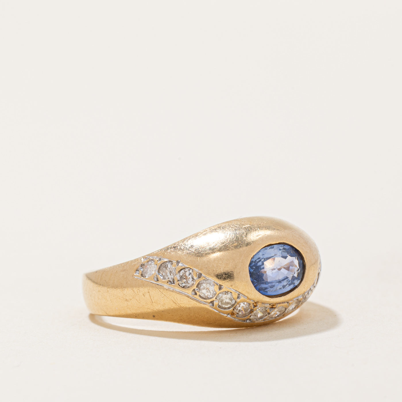 Exquisite 0.40ct Sapphire & 0.22ct Diamond Cocktail Dome Ring - Size 6 | Elegant Statement Jewelry for Evening Parties, Weddings & Special Occasions