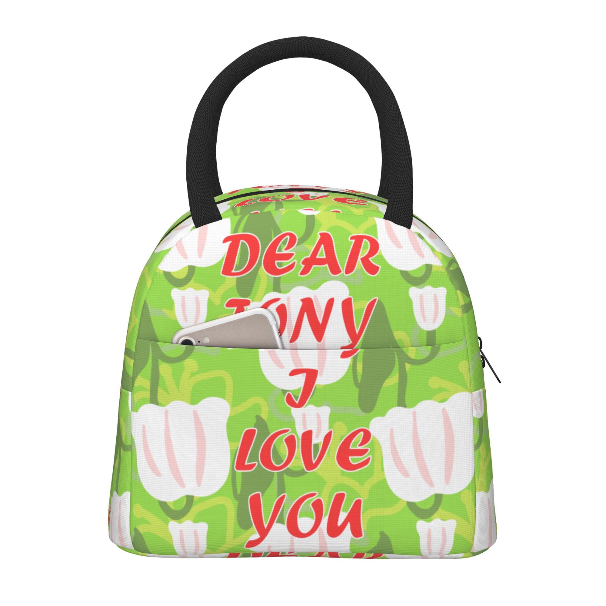 Insulated Lunch Bag for Women & Men - Lily of The Valley Design Tote Lunch Box for Work, Picnic, Beach, Fishing & Travel | Thermal Food Carrier for Office, School & Outdoor Activities