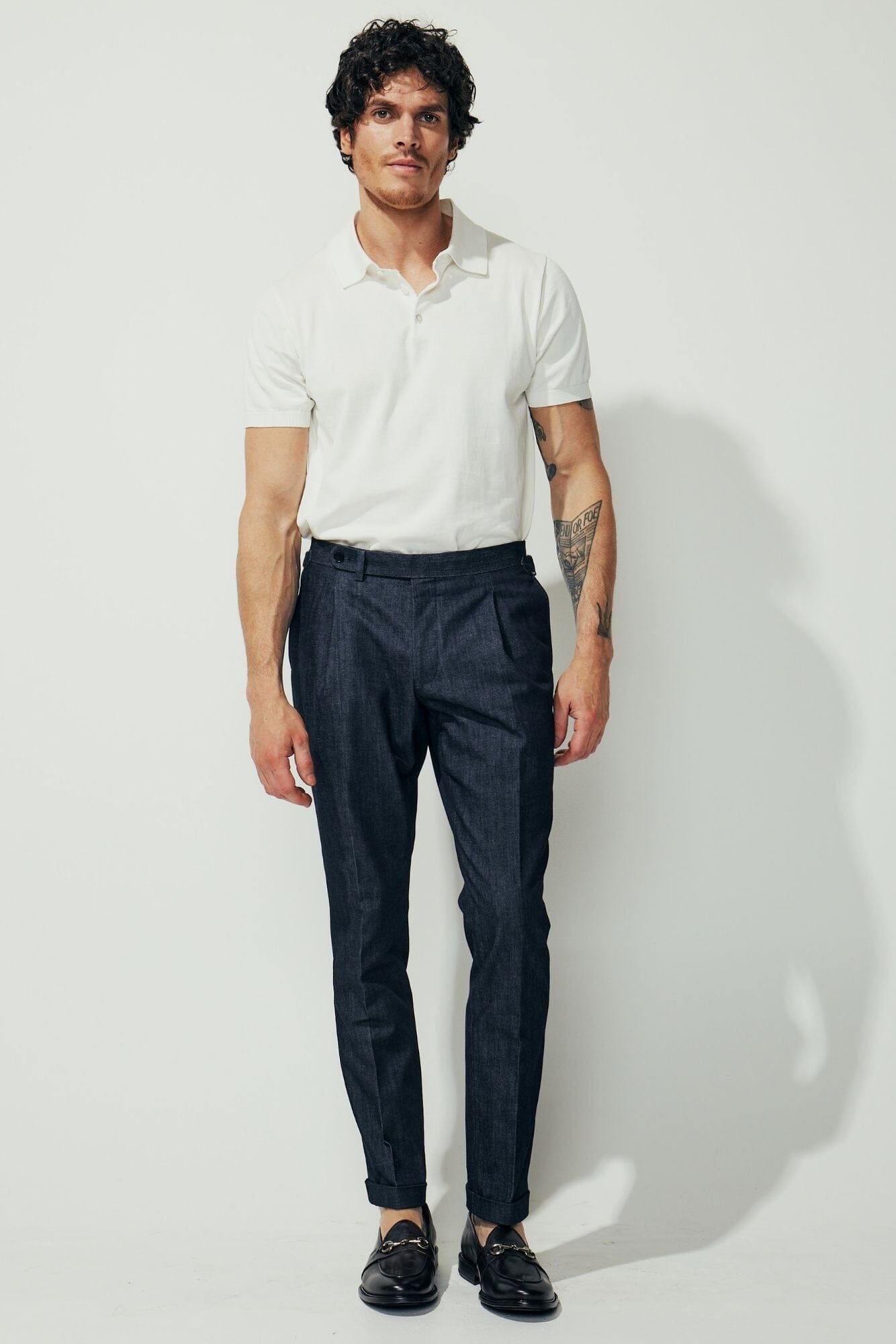 Como Pleated Trousers for Women - Soft Cotton Cashmere Blend Stretch Denim Pants - Perfect for Office, Casual Wear & Travel