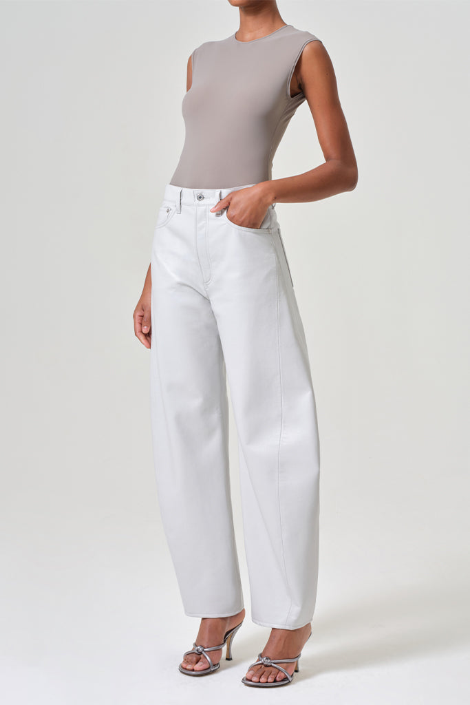 AGOLDE Aura Sleeveless Bodysuit in Aluminum - Women's Fashion Bodysuit for Layering, Night Out & Casual Wear
