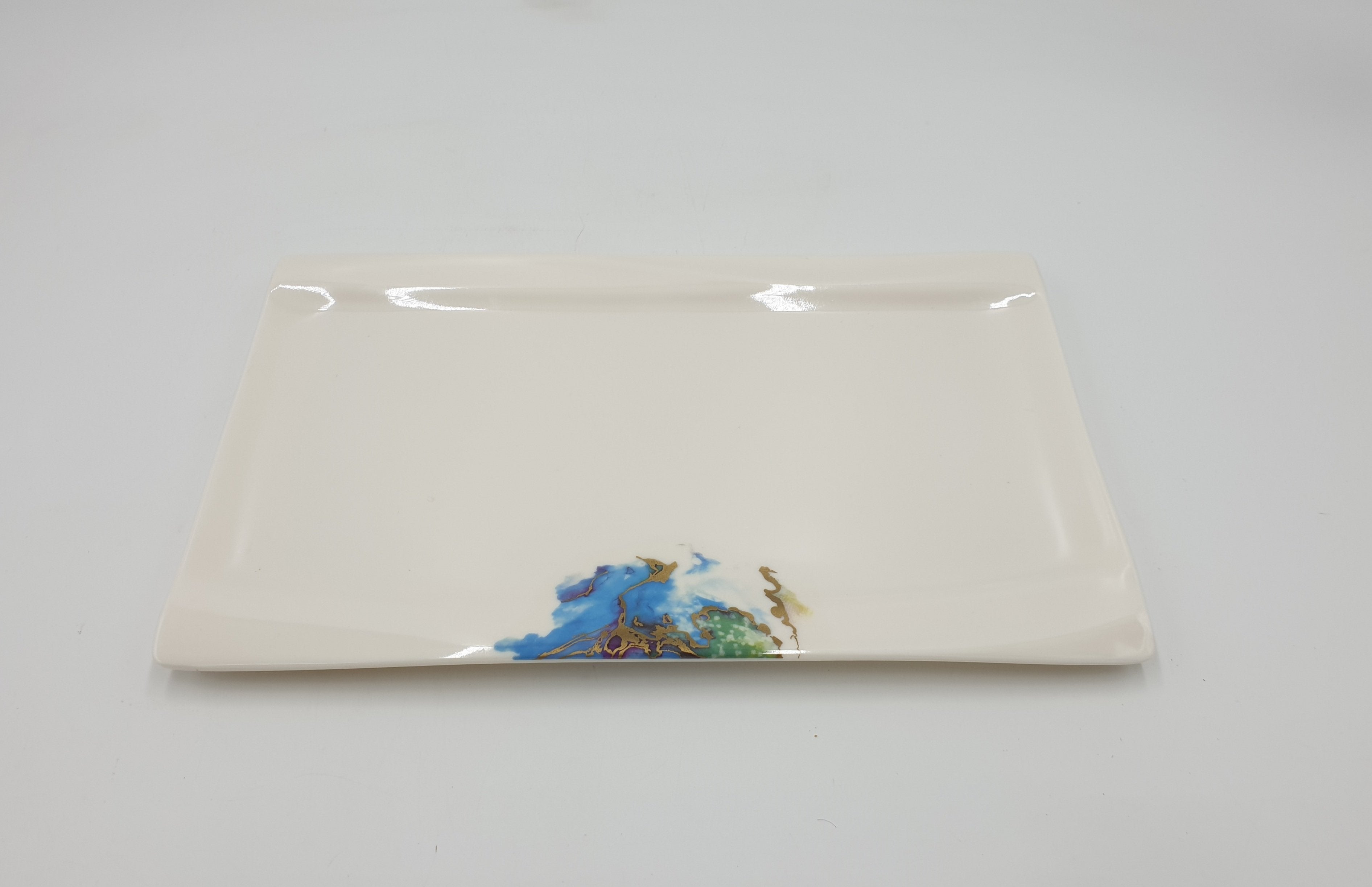 12.5x7.25 Inch White Melamine Rectangular Serving Platter - Durable & Lightweight for Party, Picnic, and Outdoor Dining