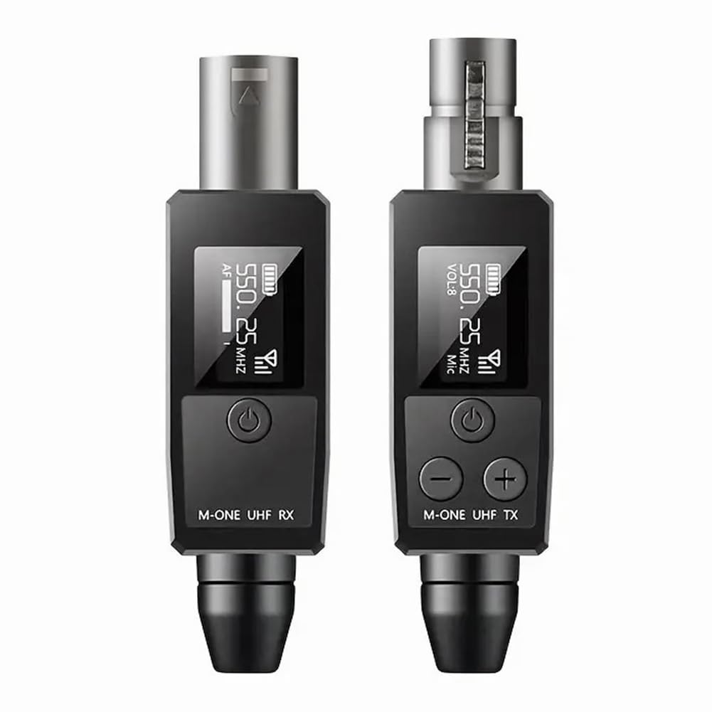 Silriku Professional UHF Wireless Microphone System with XLR Transmitter & Receiver - Compatible with 48V Condenser Mics for Live Performances, Church Services & Studio Recording