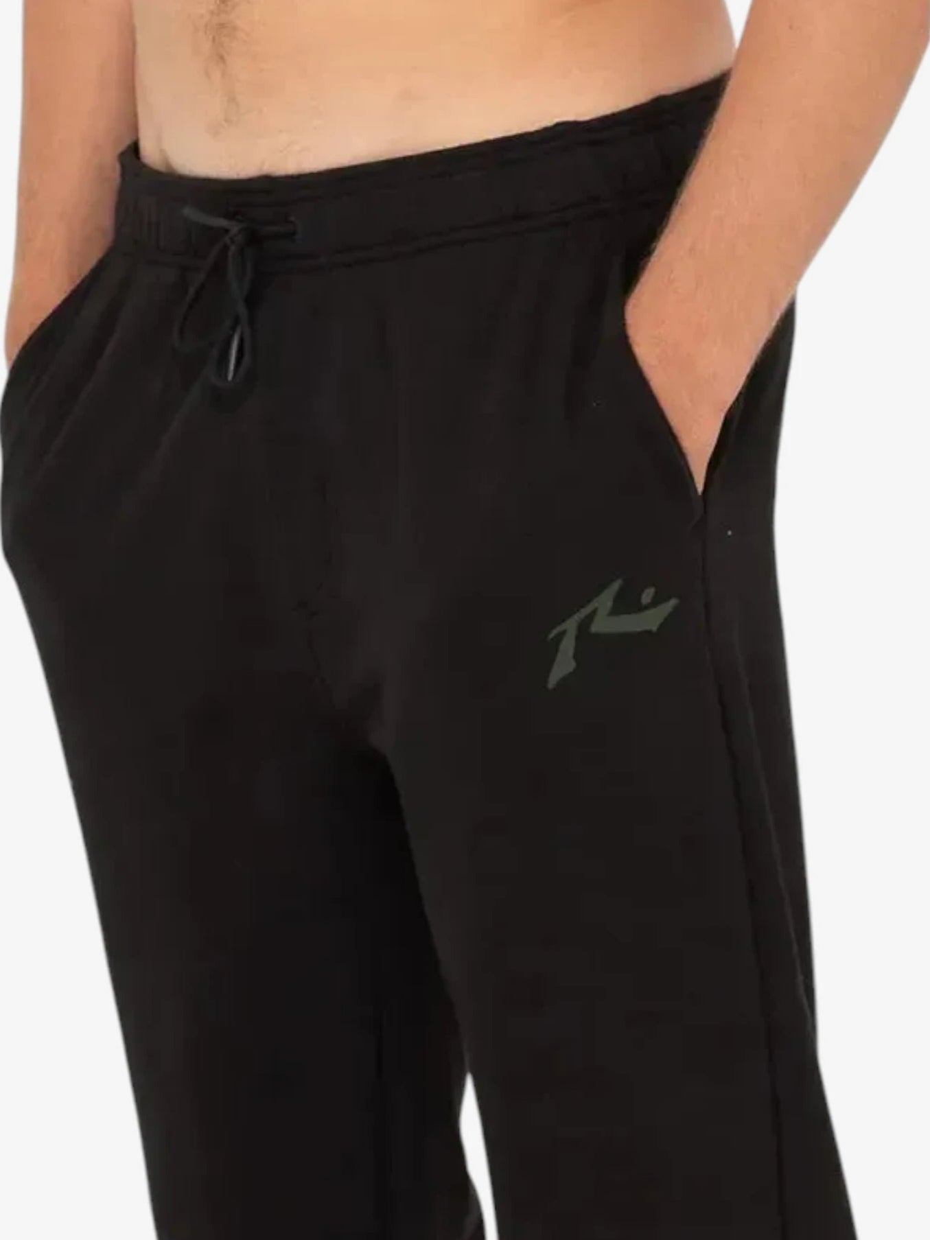 Rusty One Hit Boys' Black & Green Jogger Pants - Comfortable Casual Wear for Kids, School, and Playtime