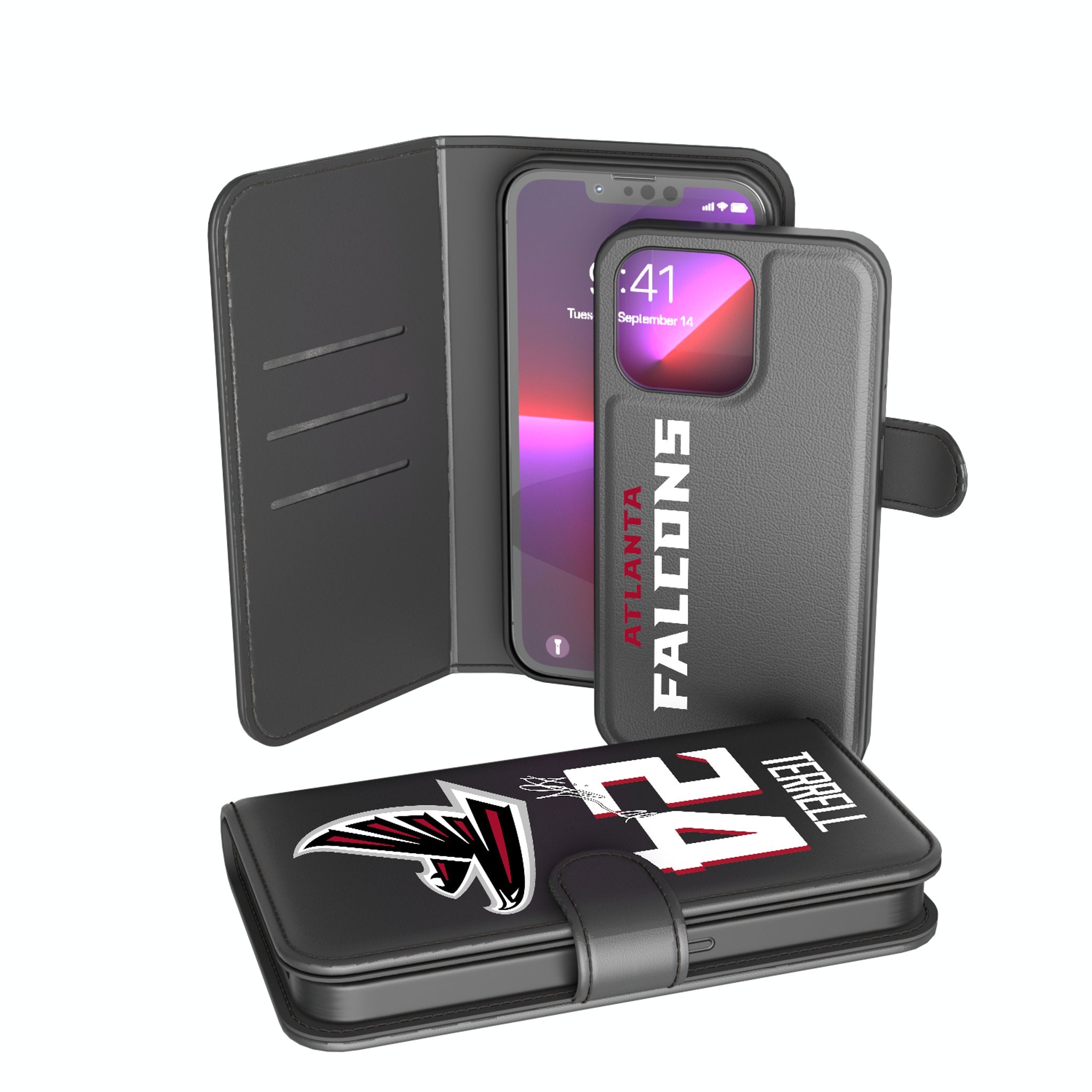 A.J. Terrell Atlanta Falcons 24 Ready Wallet Phone Case - Slim RFID Blocking Card Holder for iPhone & Android - Perfect for Game Day & Travel