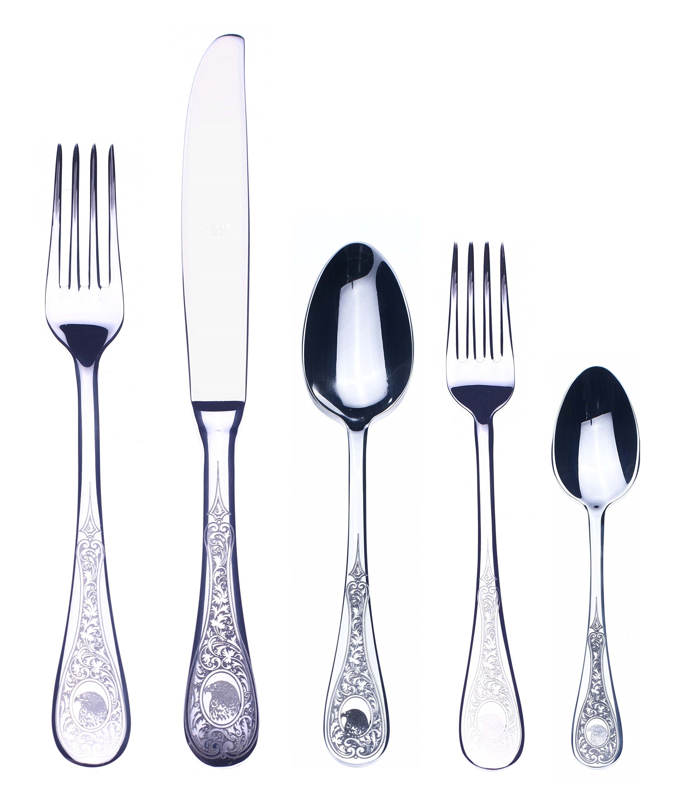 Premium MEPRA Stainless Steel Flatware Set - 20-Piece Dinnerware for Parties, Weddings & Special Occasions - Elegant Cutlery for Formal Dining & Entertaining
