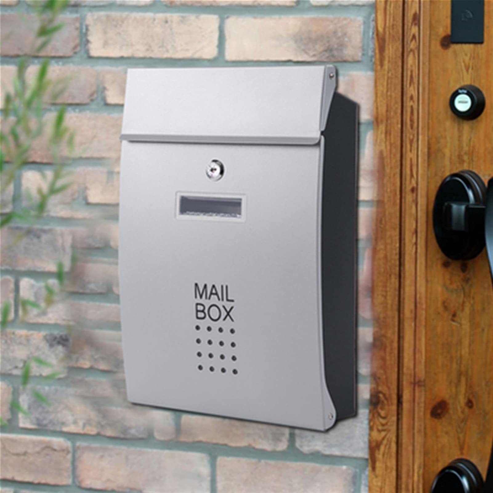 Mainaisi White Wall Mounted Mailbox with Vertical Locking - Secure Drop Mailbox for Front Porch, Garden & Apartment - USPS Approved Outdoor Mailbox for Residential & Postal Service - Perfect for Homes, Offices & Multi-Family Buildings