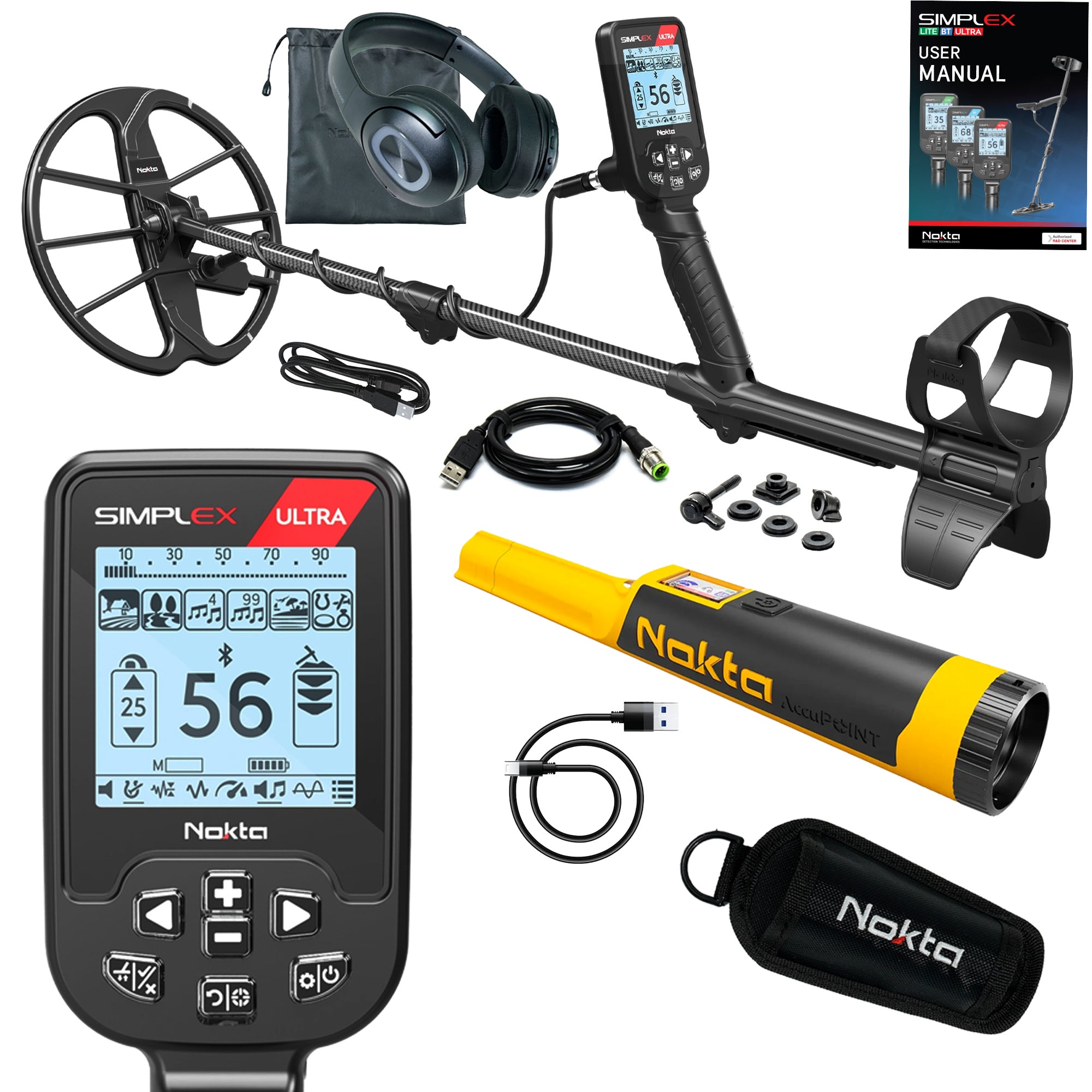 Nokta Simplex Ultra WHP Waterproof Metal Detector with 11