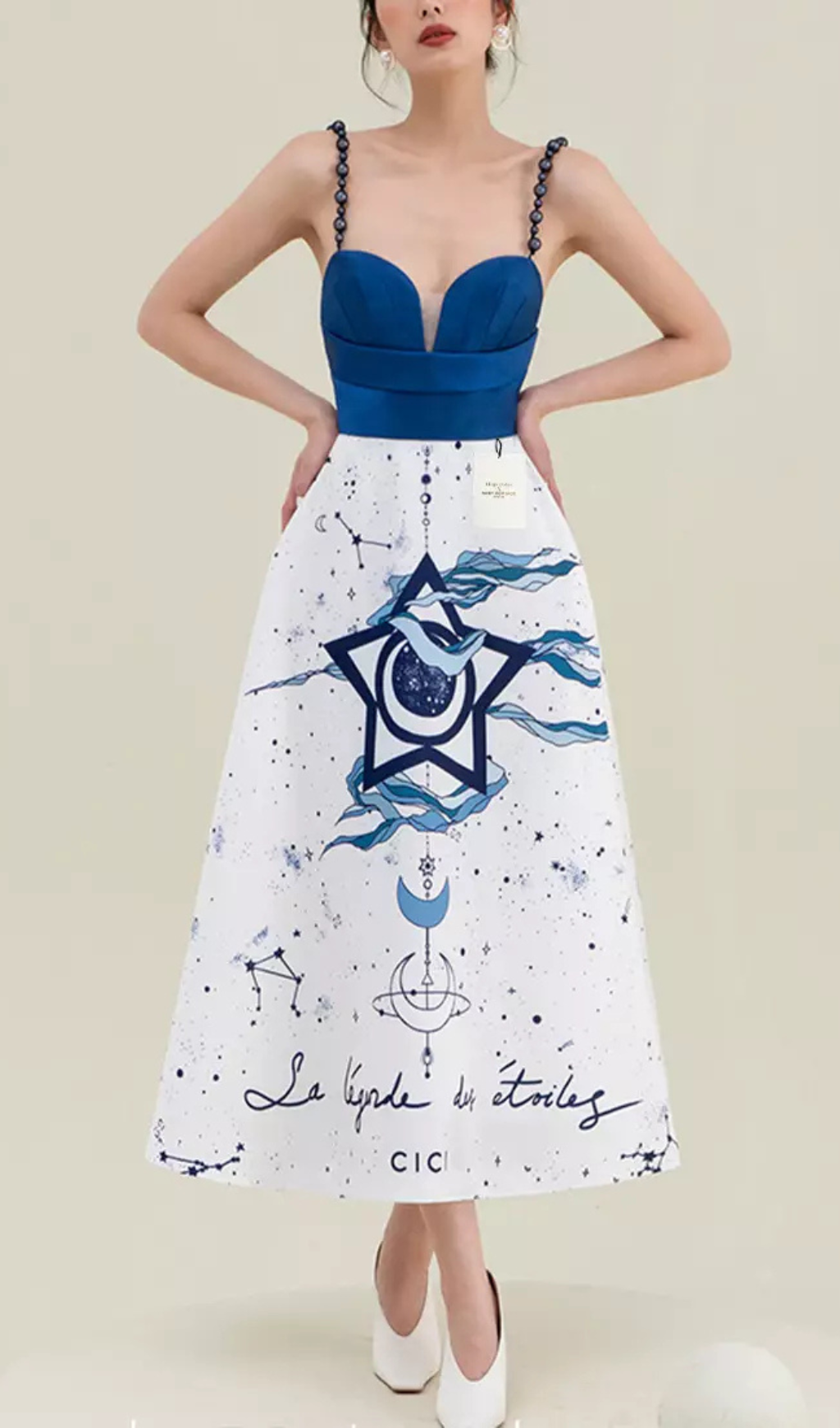Stylish Constellation Print Midi Dress for Women - Perfect for Casual Outings, Date Nights & Special Occasions