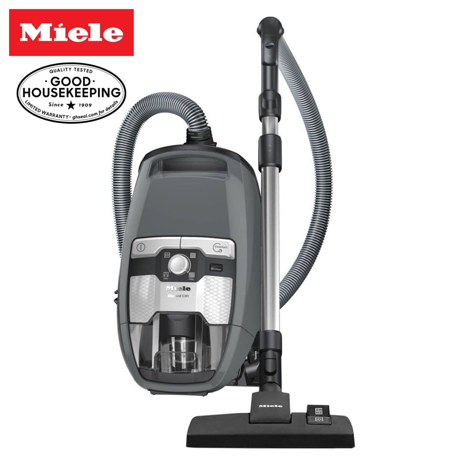 Miele Blizzard CX1 Pure Suction Bagless Canister Vacuum Cleaner - Powerful & Quiet for Hardwood Floors, Carpets & Pet Hair - Perfect for Home Cleaning & Allergy Relief