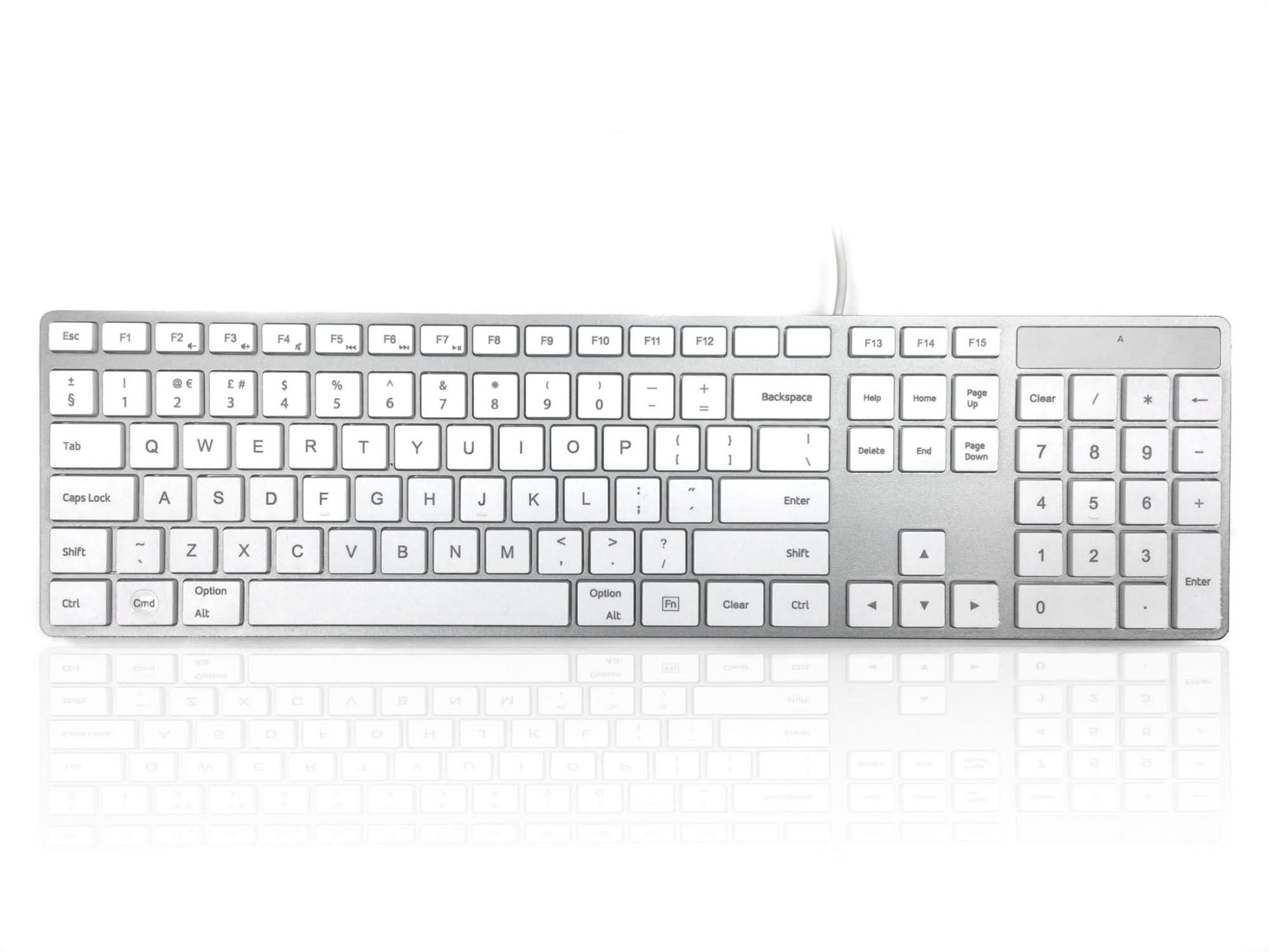 Accuratus KYBAC301 USB C Mac Keyboard - QWERTY UK International Layout - White Wireless Keyboard for MacBook, iMac, iPad | Perfect for Office, Home & Travel Use