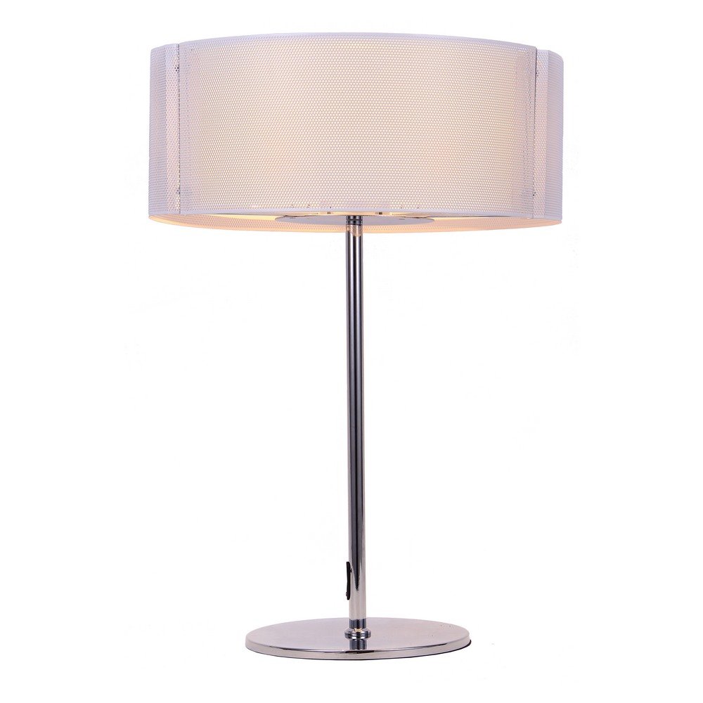 Modern White Iron Mesh Table Lamp - Lynch B3505 - Stylish Home & Office Lighting for Living Room, Bedroom, or Study Desk