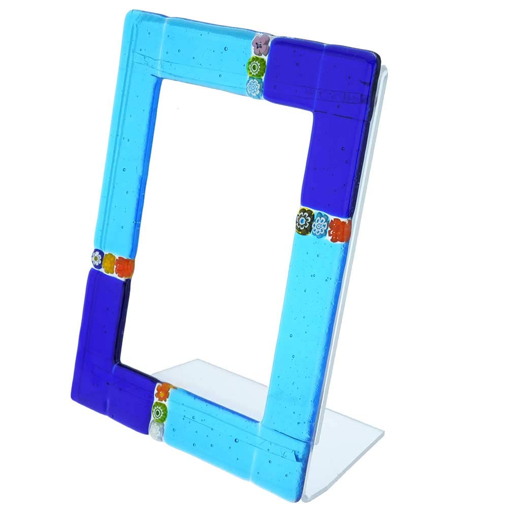 Venetian Murano Glass Photo Frame - Handcrafted 4x6 Inch Picture Frame for Wall or Tabletop Display - Perfect for Home Décor, Wedding Gifts & Office Decorations