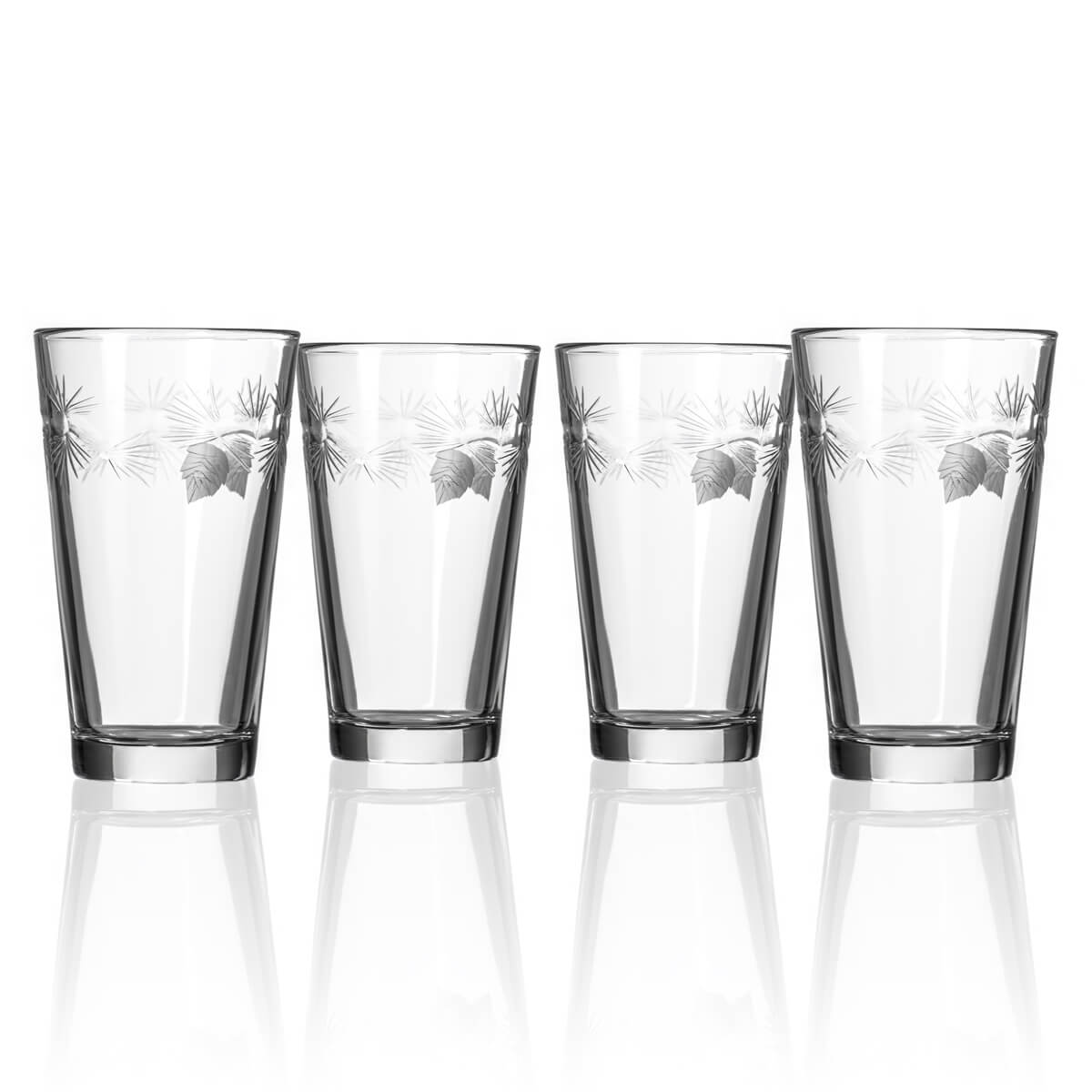 Icy Pine 16oz Beer Pint Glasses - Set of 4 | Durable Barware for Home, Parties & Outdoor Gatherings | Perfect for Craft Beer, Cocktails & Iced Beverages