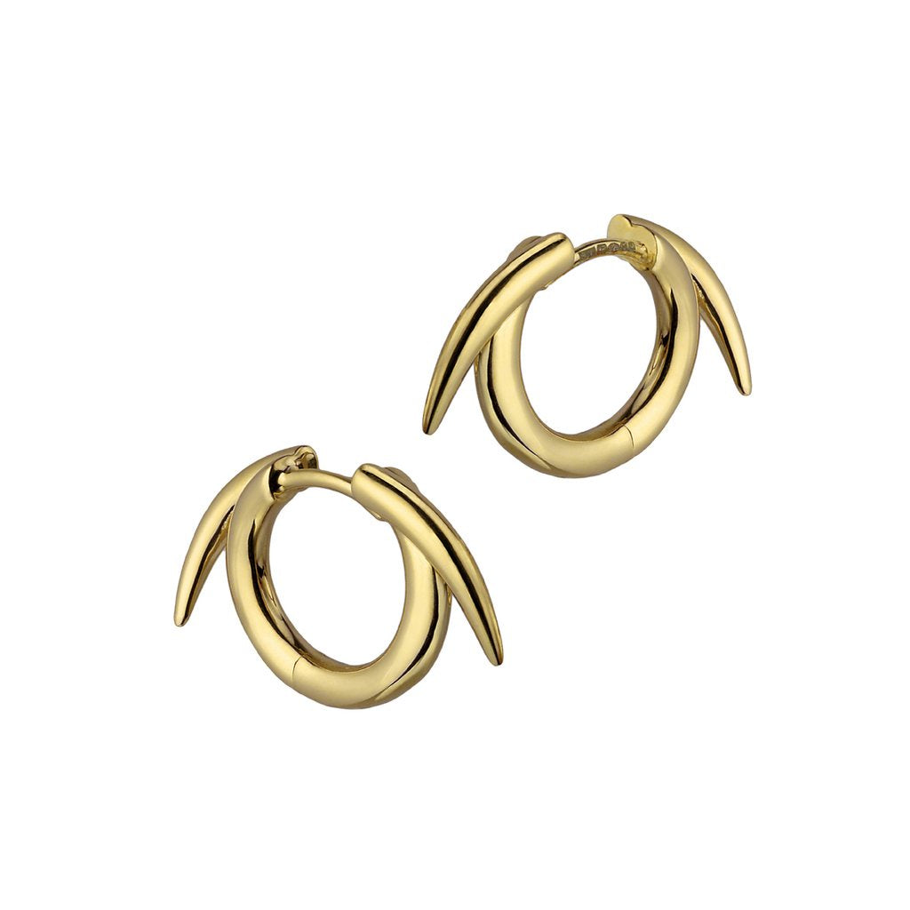 Yellow Gold Vermeil Quill Hoop Earrings - Elegant Dangle Earrings for Women | Perfect for Weddings, Parties & Everyday Wear