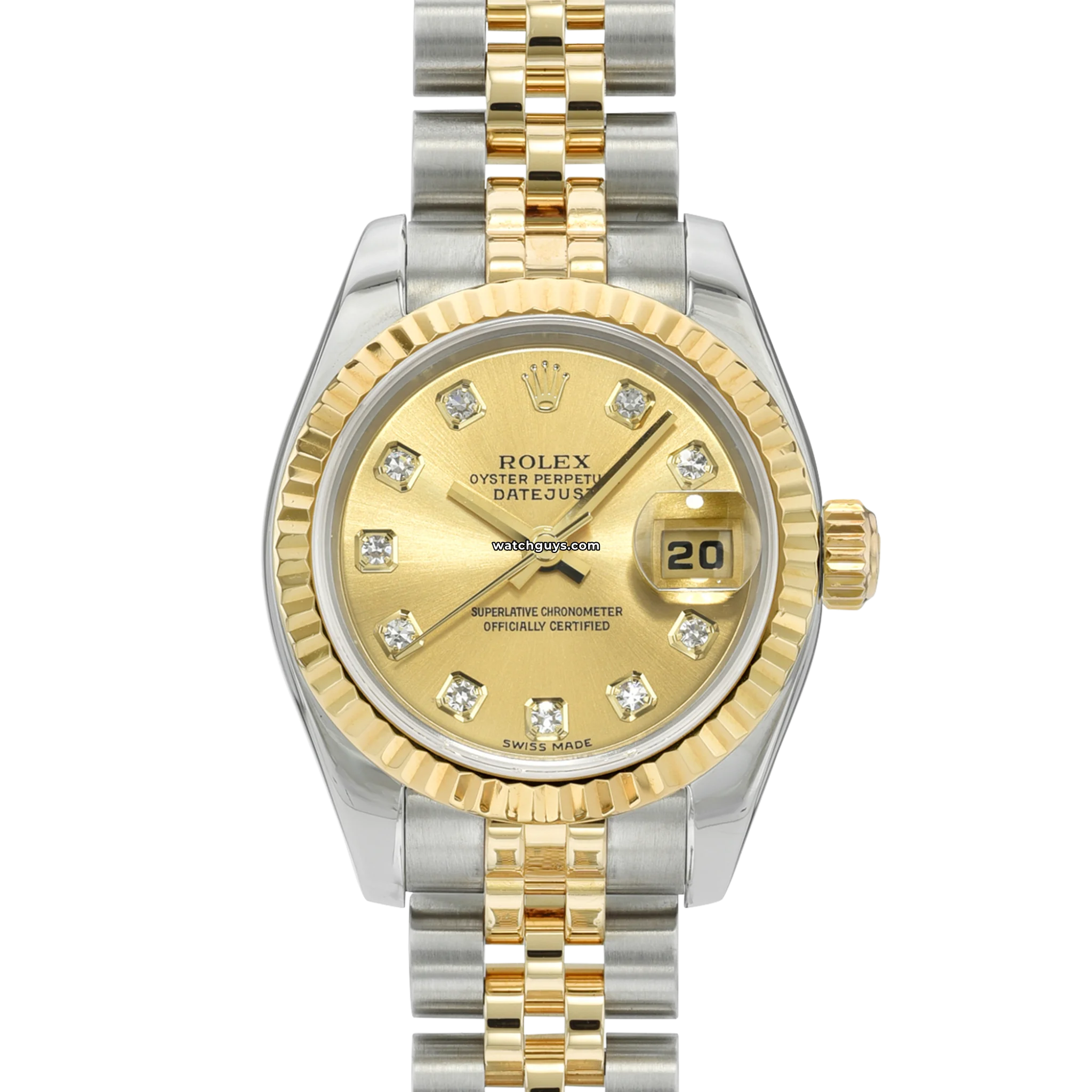 Rolex Datejust 179173 Ladies Watch - 18K Gold & Stainless Steel, Champagne Dial with Diamond Markers, Jubilee Bracelet - Perfect for Luxury Gifts, Anniversaries & Special Occasions